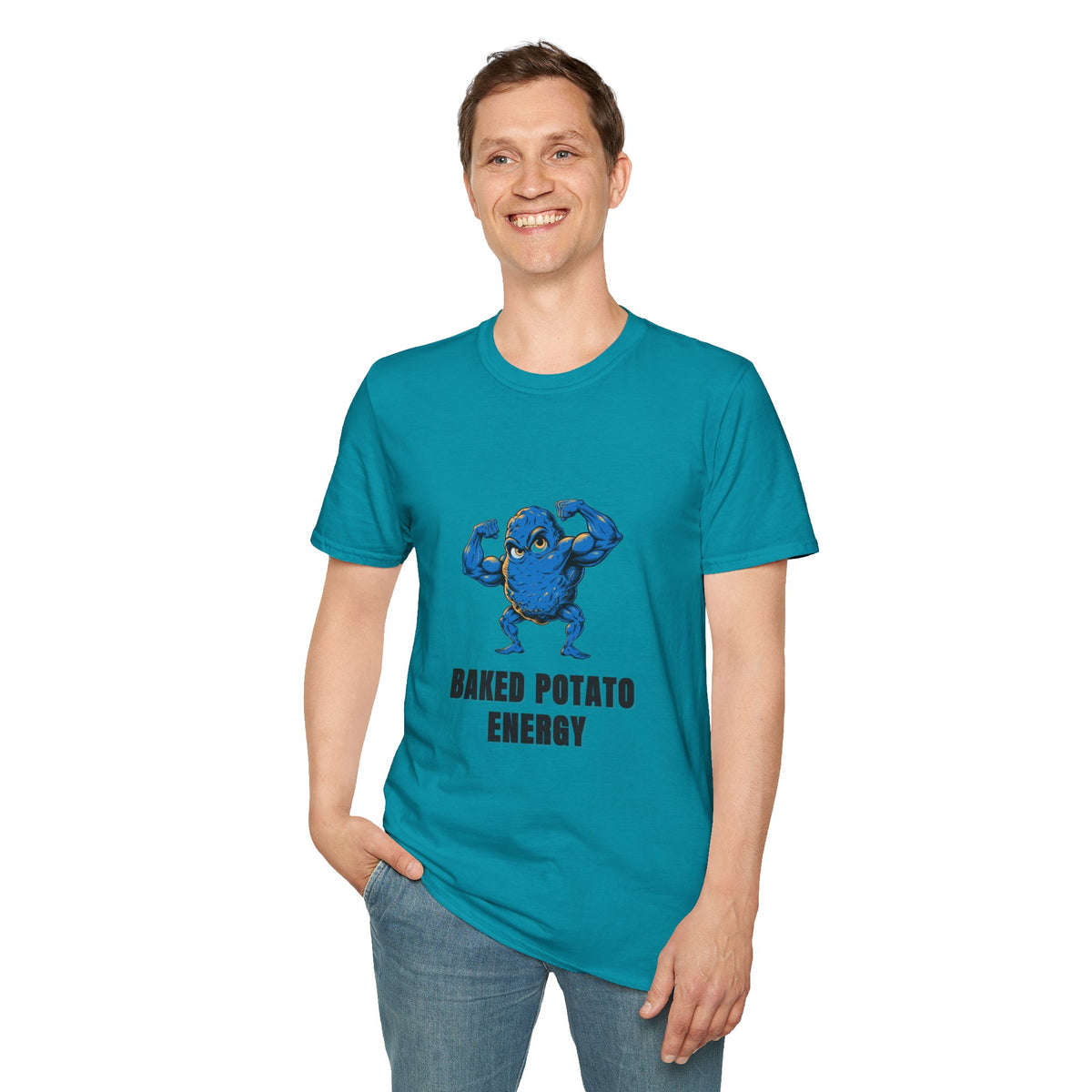 Baked Potato Energy T-Shirt — Funny Muscular Potato Graphic Tee - Trending Now - August 2026