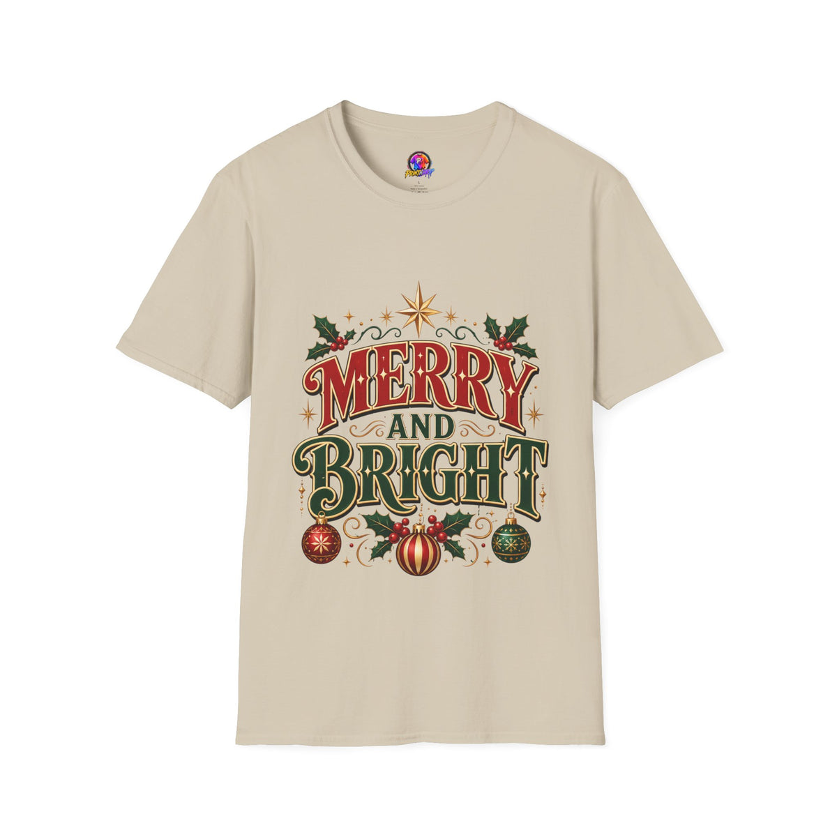 Merry and Bright T-Shirt — Festive Christmas Holiday Tee