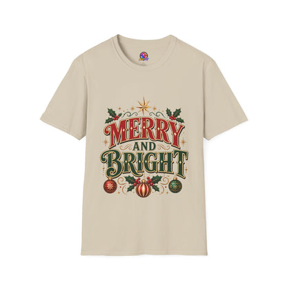Merry and Bright T-Shirt — Festive Christmas Holiday Tee