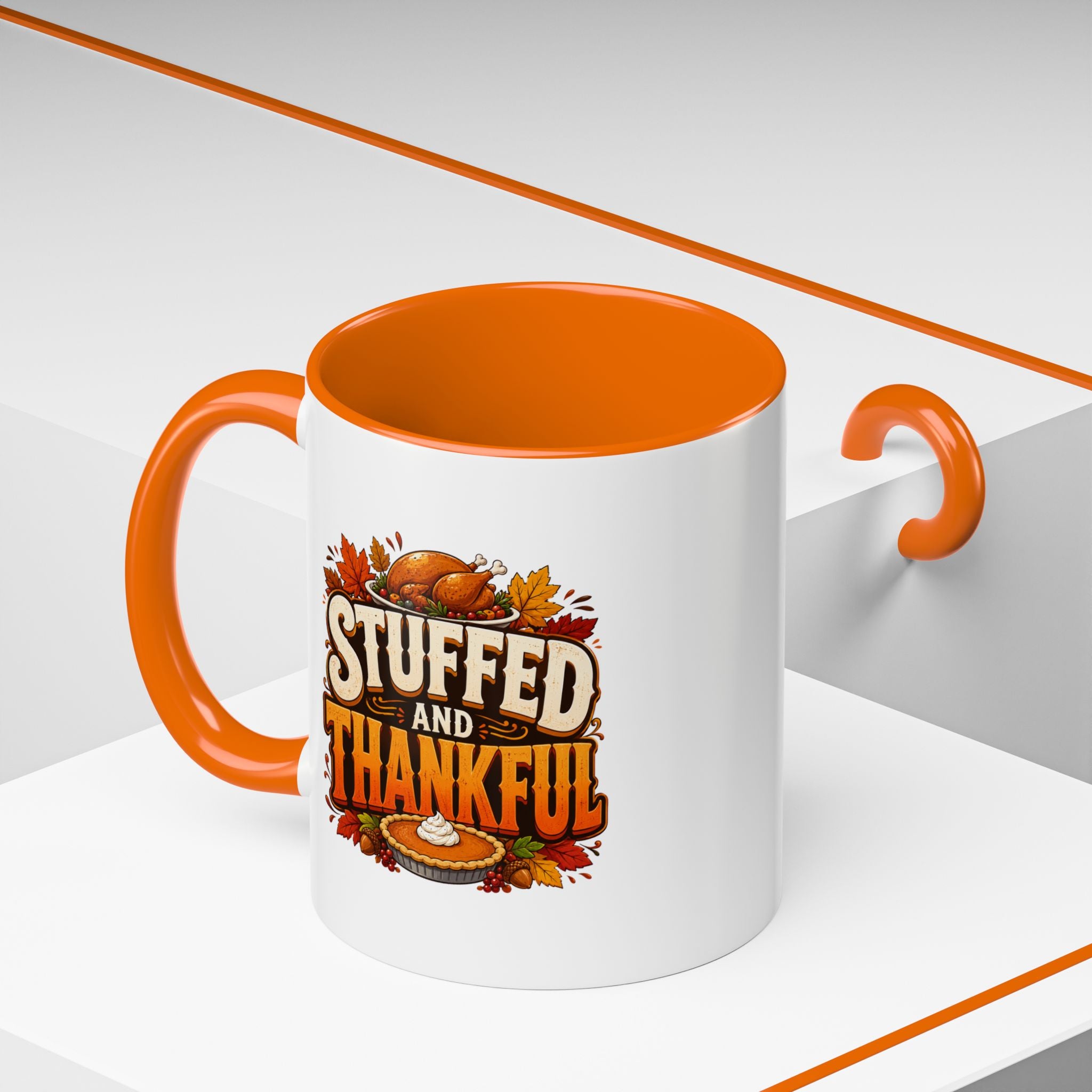 Thanksgiving Mug Stuffed and Thankful Thanksgiving Coffee Mug