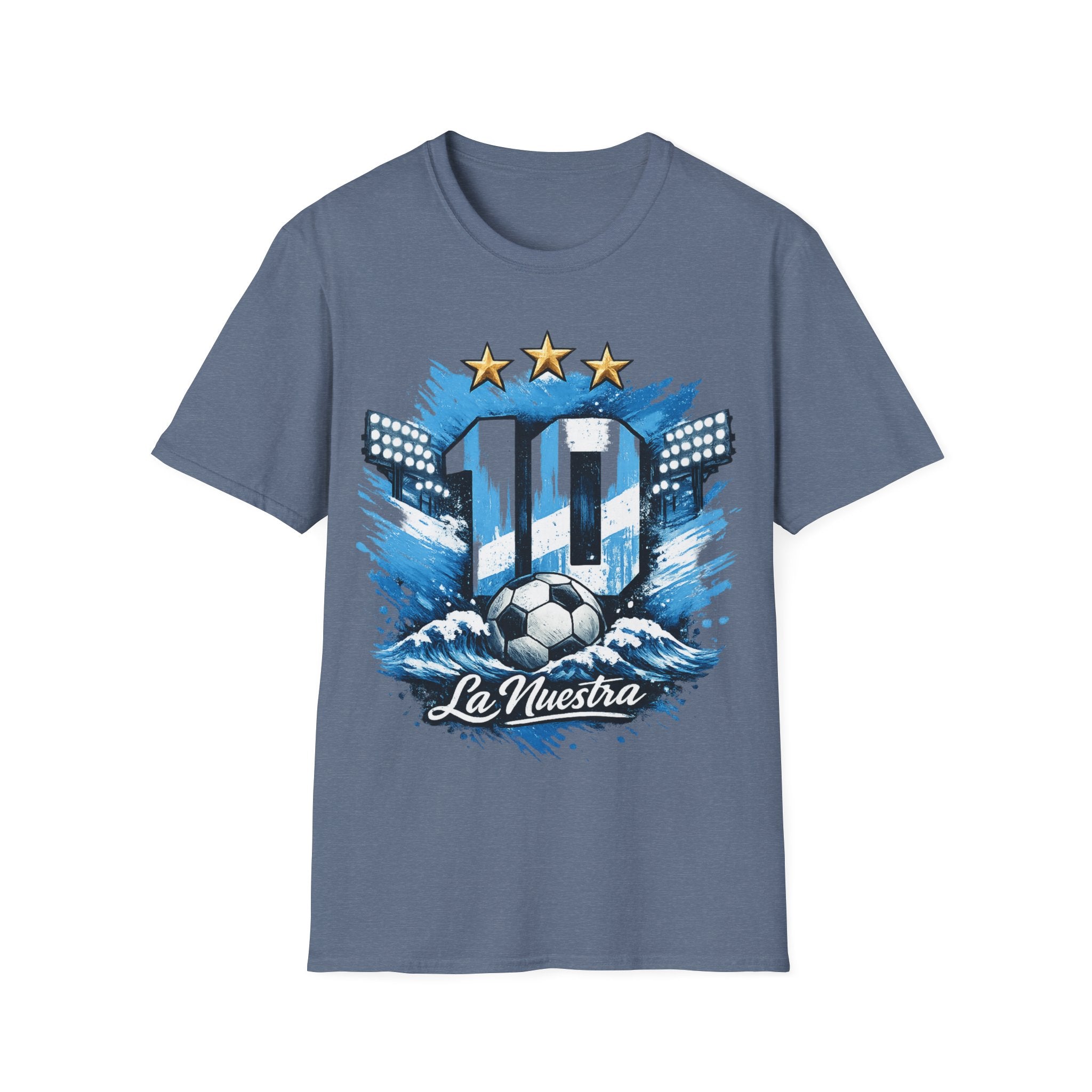 Argentina Soccer Fan T-Shirt — 'La Nuestra' #10 Jersey Design