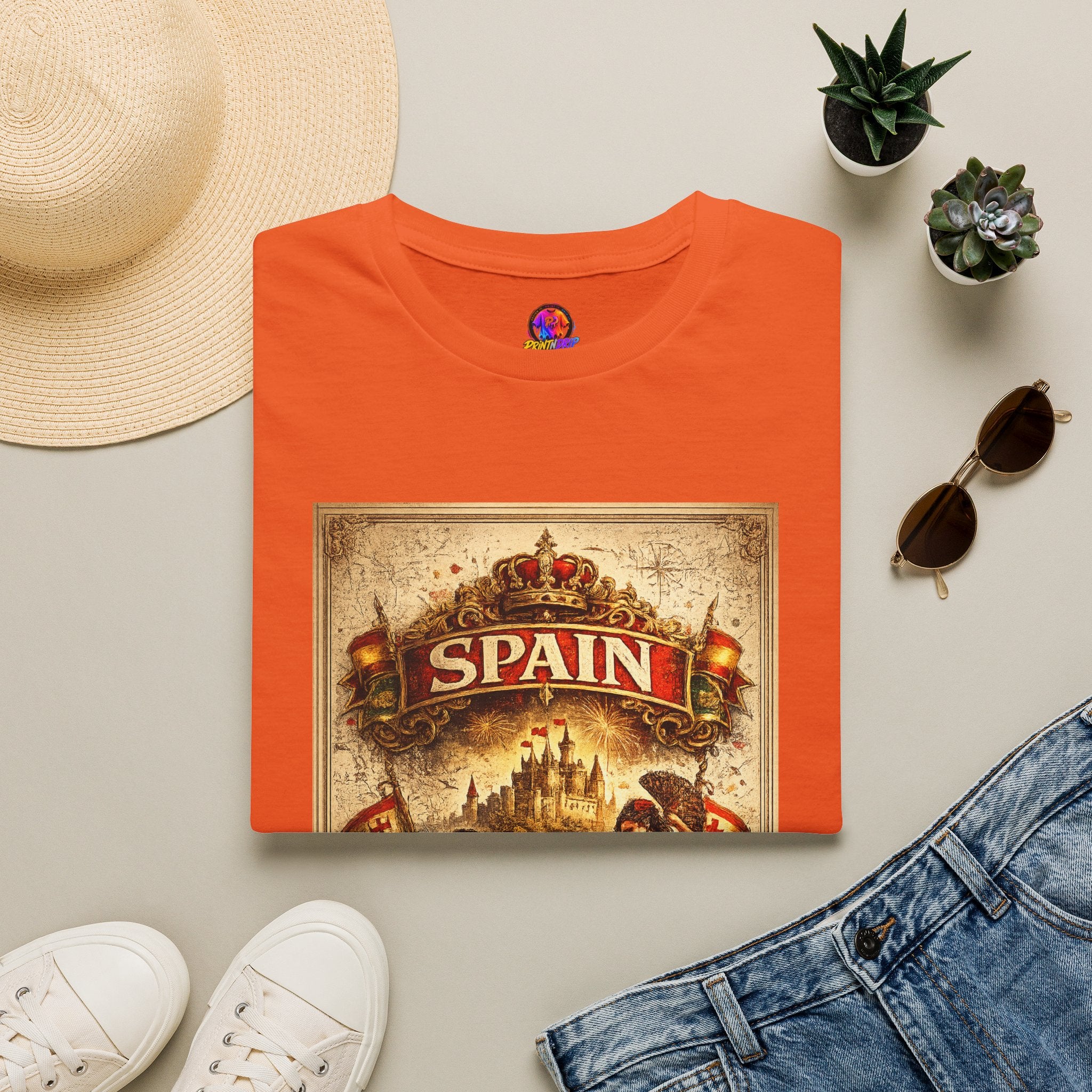 Spain Vintage Travel Graphic T‑Shirt — Retro Spanish Landmark Tee