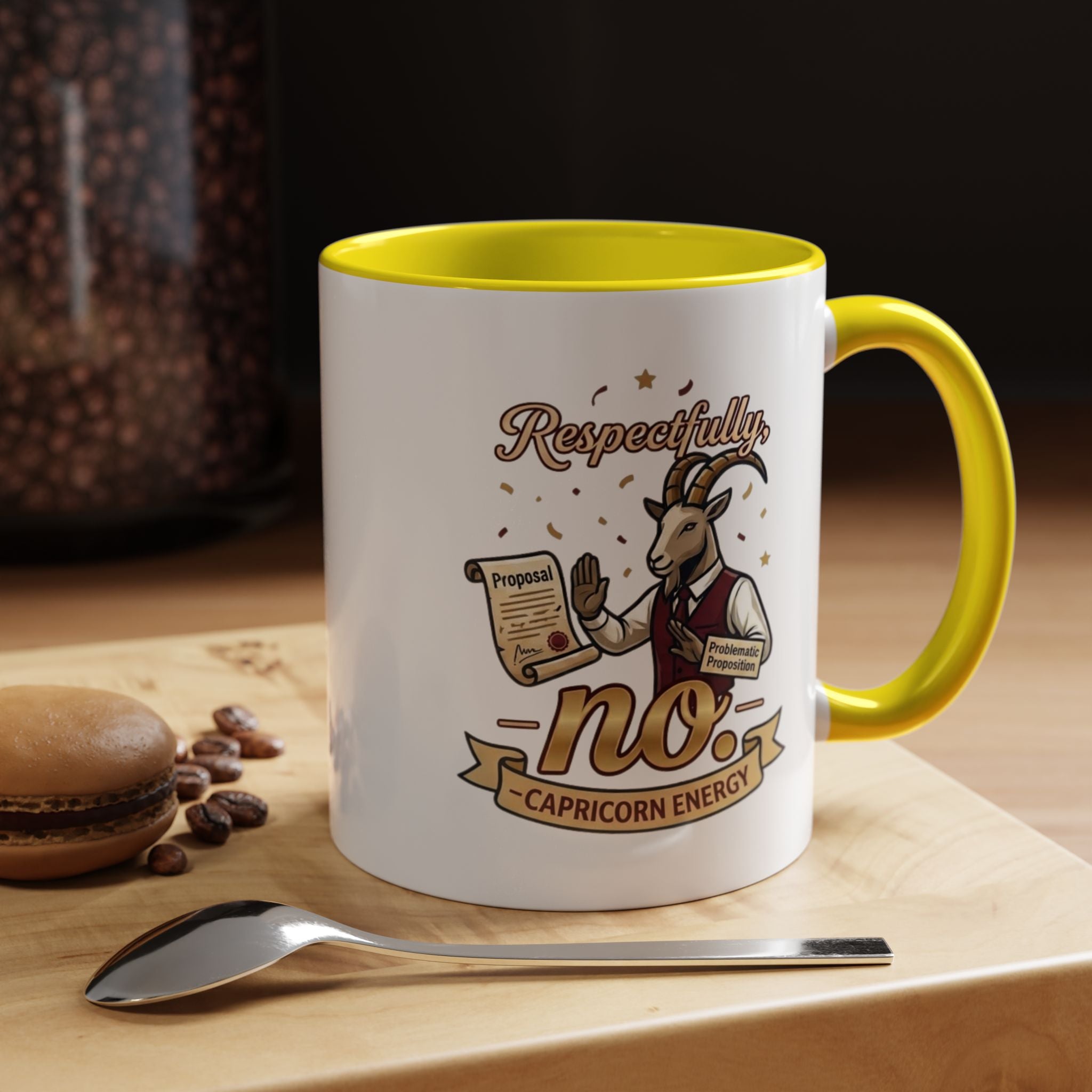 Respectfully No Capricorn Energy Coffee Mug — Zodiac Goat Astrology Gift (11/15oz)