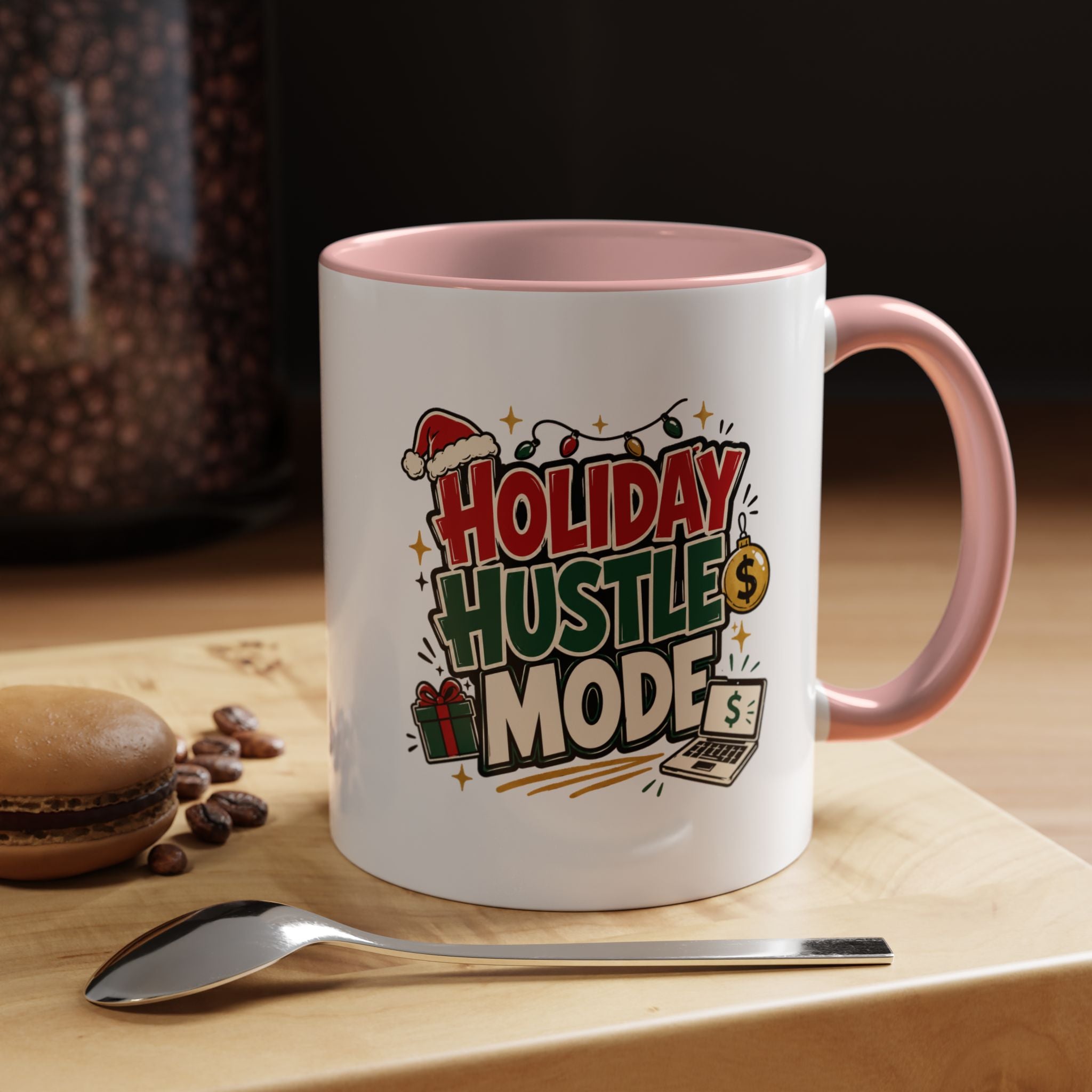Modern Day Christmas Holiday Hustle Mode Coffee Mug — Festive Christmas Work Grind 11/15oz Accent Mug