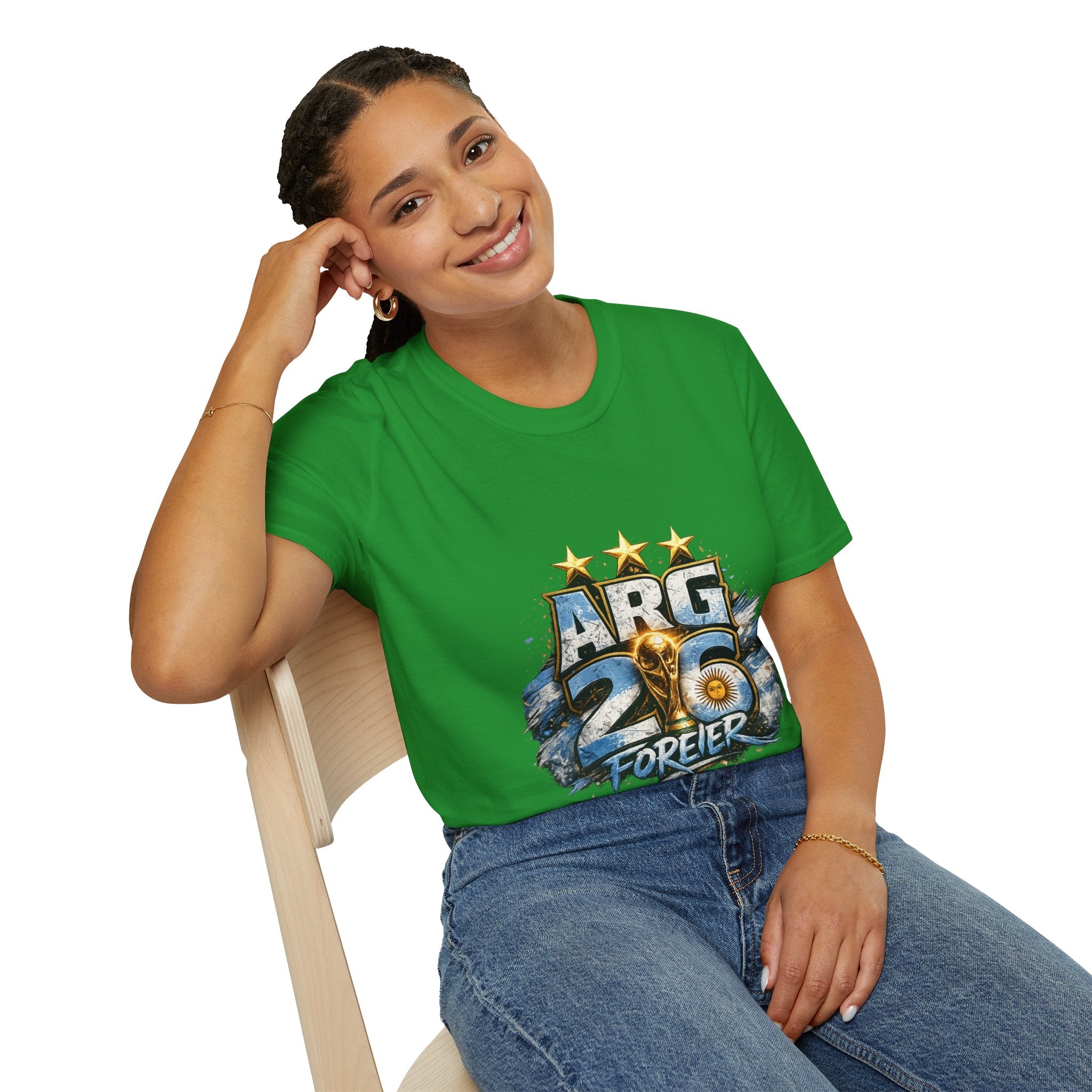 Argentina 26 Forever T‑Shirt — ARG Soccer World Cup 3‑Star Fan Tee