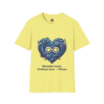 Pisces Infinity Heart T‑Shirt — Zodiac Ocean Love Tee