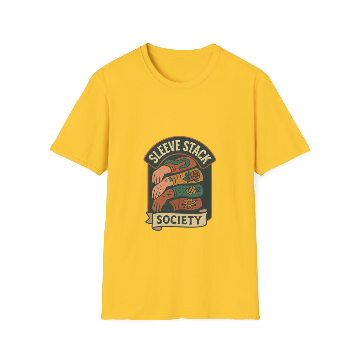 Sleeve Stack Society T-Shirt — Vintage Tattoo Sleeve Graphic Tee - Trending Now - October 2026