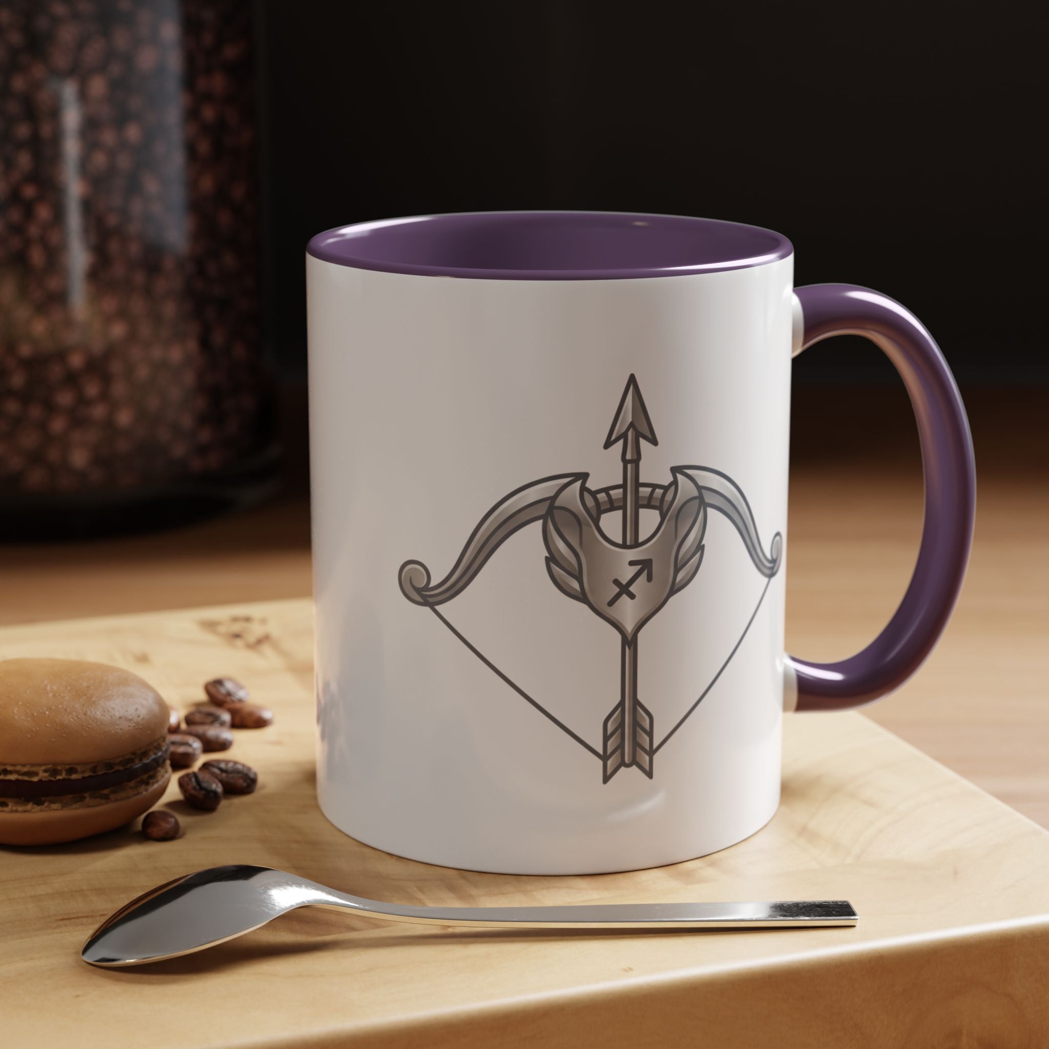 Sagittarius Bow & Arrow Accent Coffee Mug – Zodiac Sagittarius Astrology Gift