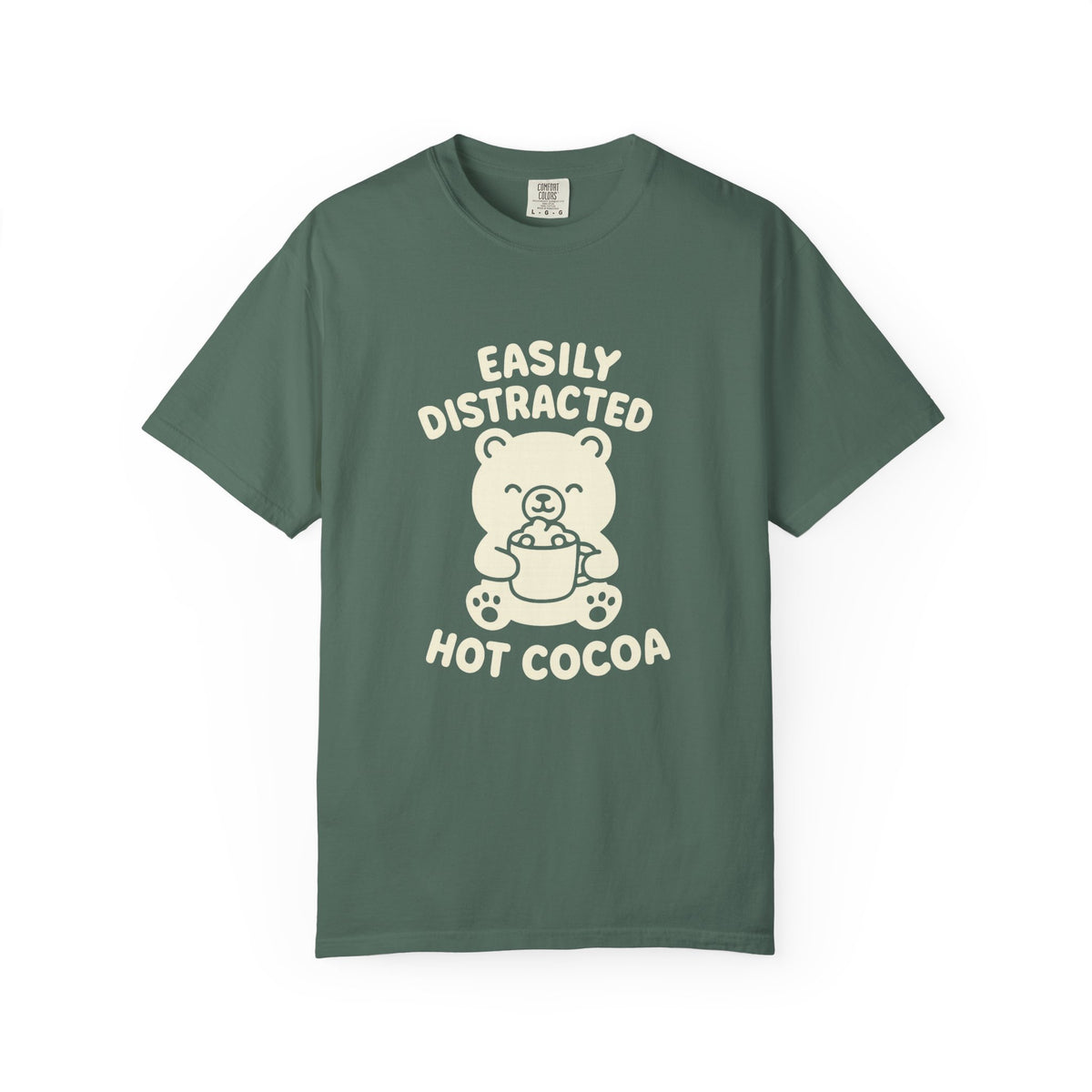 Hot Cocoa Bear T-Shirt — "Easily Distracted" Cute Winter Graphic Tee - Trending Now - October 2026