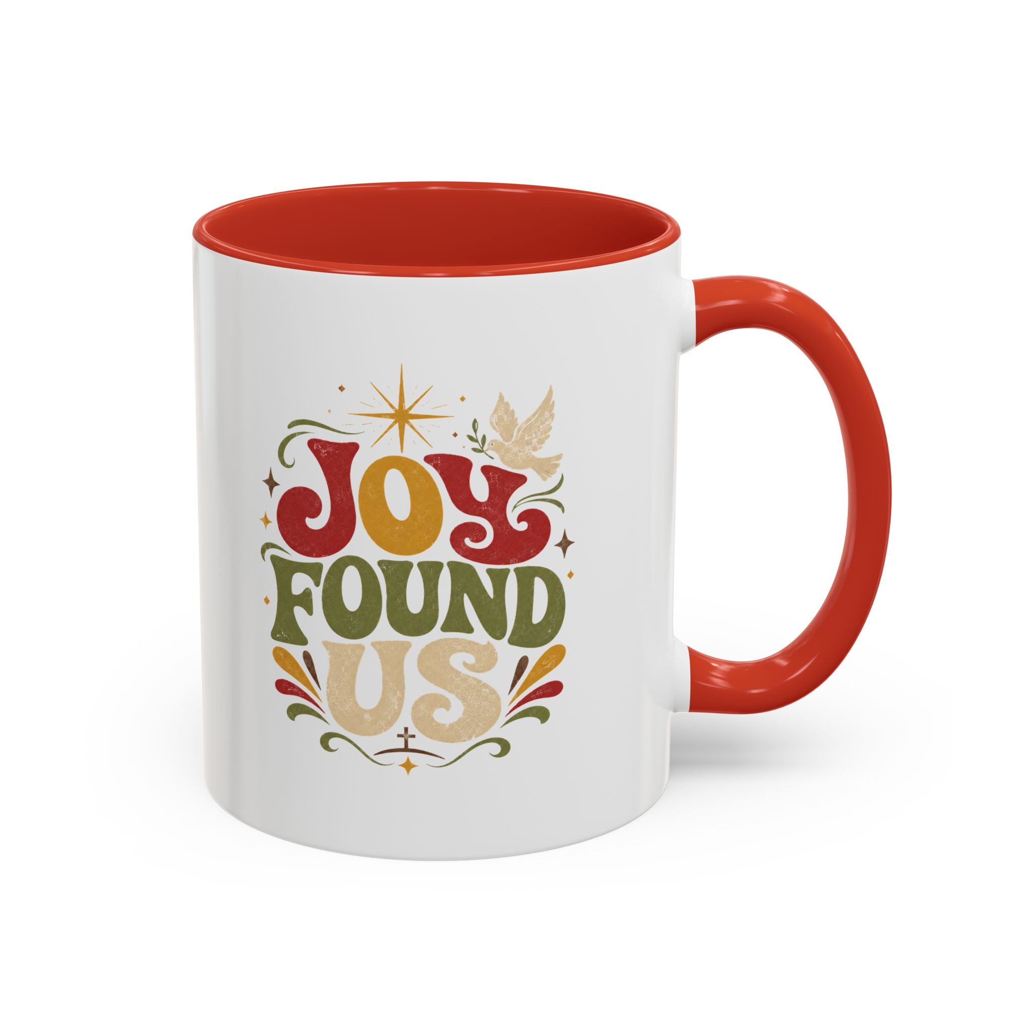 Christmas Joy Found Us Mug — Retro Holiday Coffee Cup