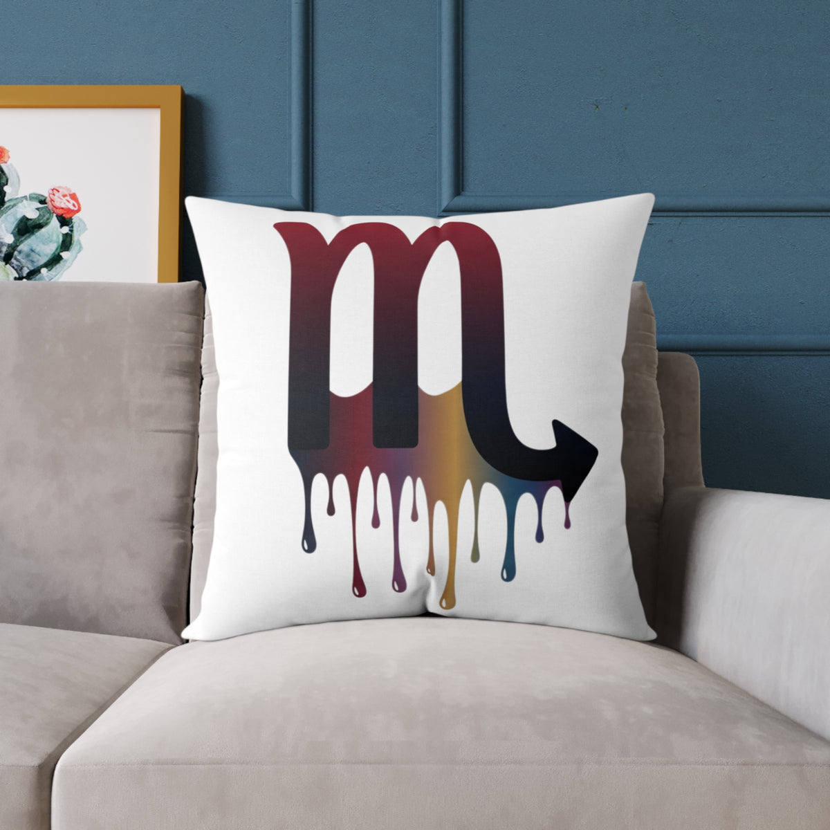 Dripping Zodiac Scorpio Square Poly Canvas Pillow