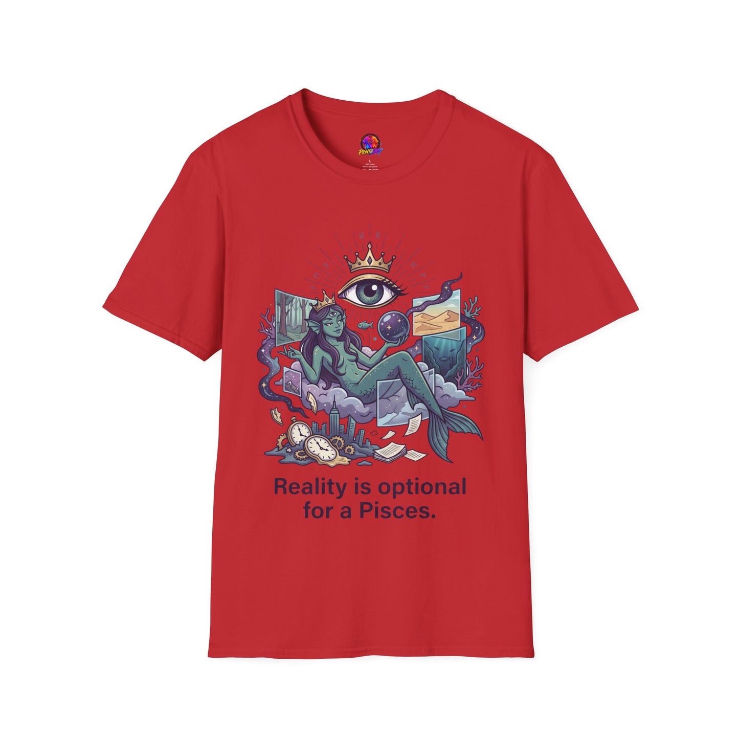 Pisces Mystic Tee — "Reality is optional for a Pisces" Astrological Graphic T-Shirt