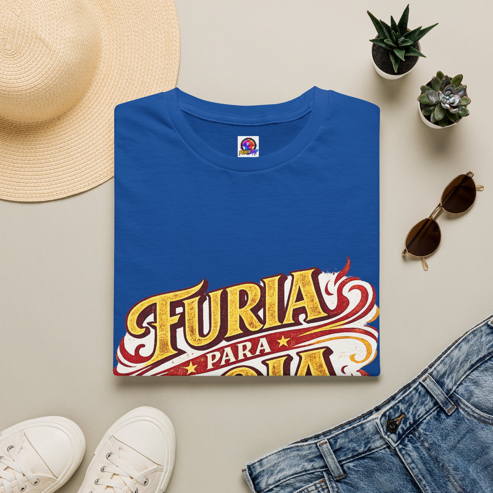 Spain Furia Para Roja T-Shirt — Vintage Flame Spanish Pride Soccer Tee