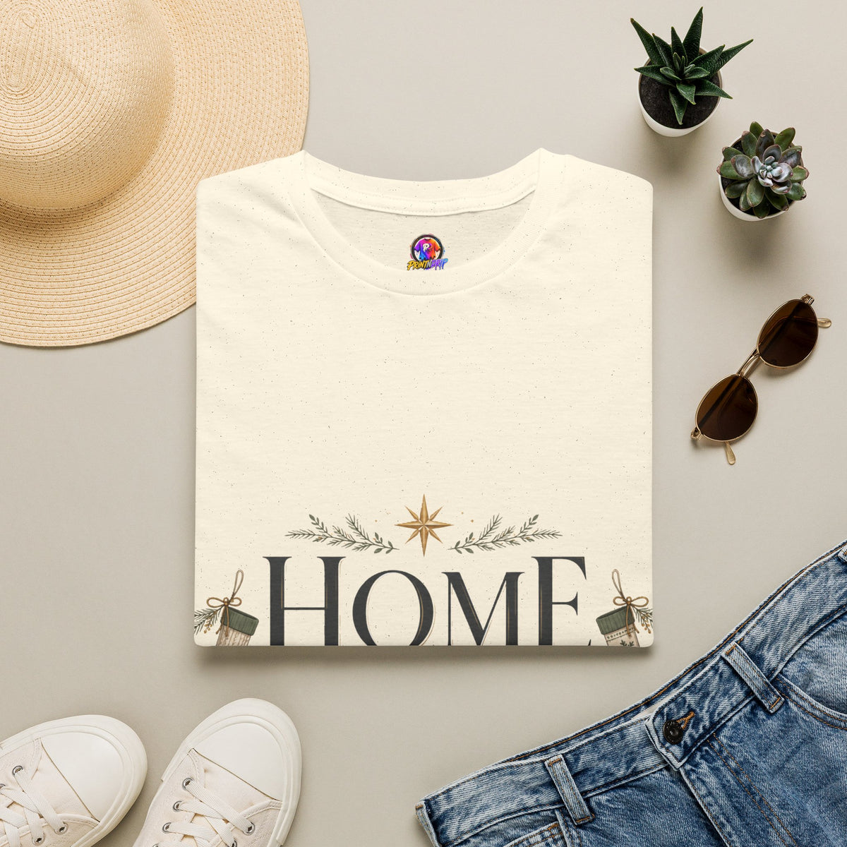 Holiday Home T‑Shirt — “Home Is The Holiday” Cozy Christmas Tee