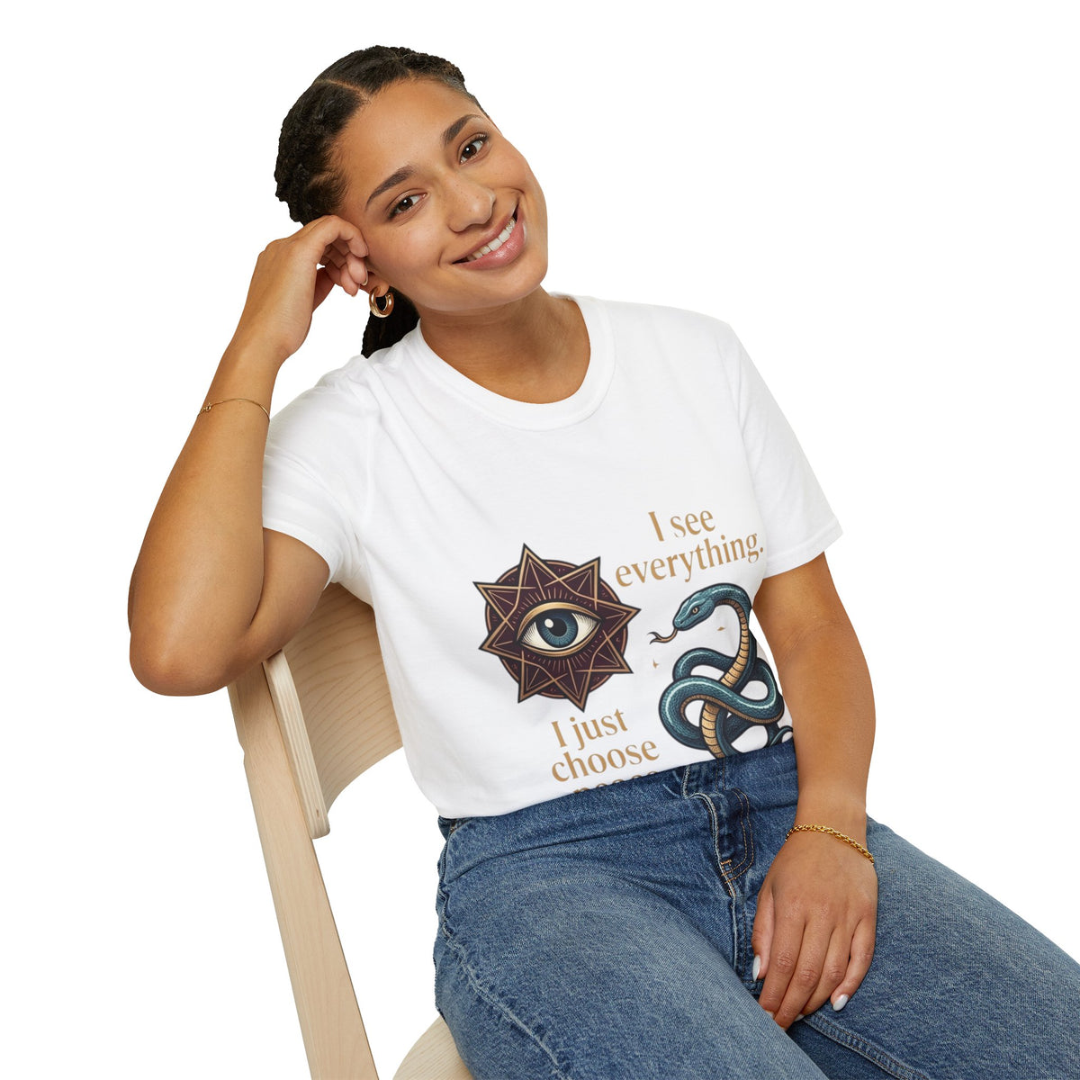 Scorpio “I See Everything” Zodiac T‑Shirt — Astrological Snake & All‑Seeing Eye Design