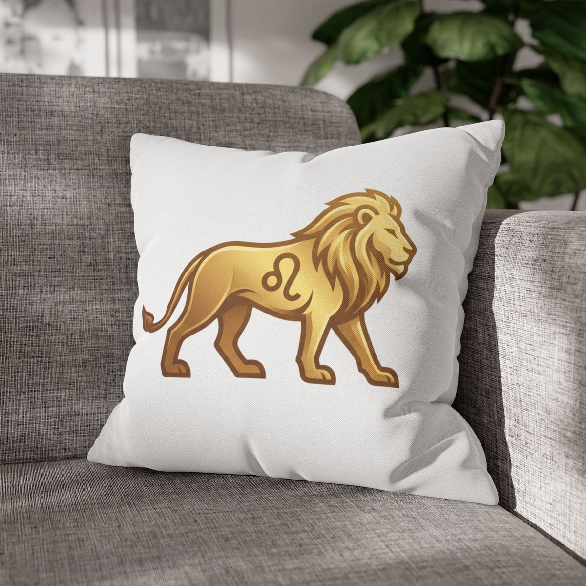 Leo Zodiac Lion Pillowcase — Astrology Decorative Throw Pillow Cover