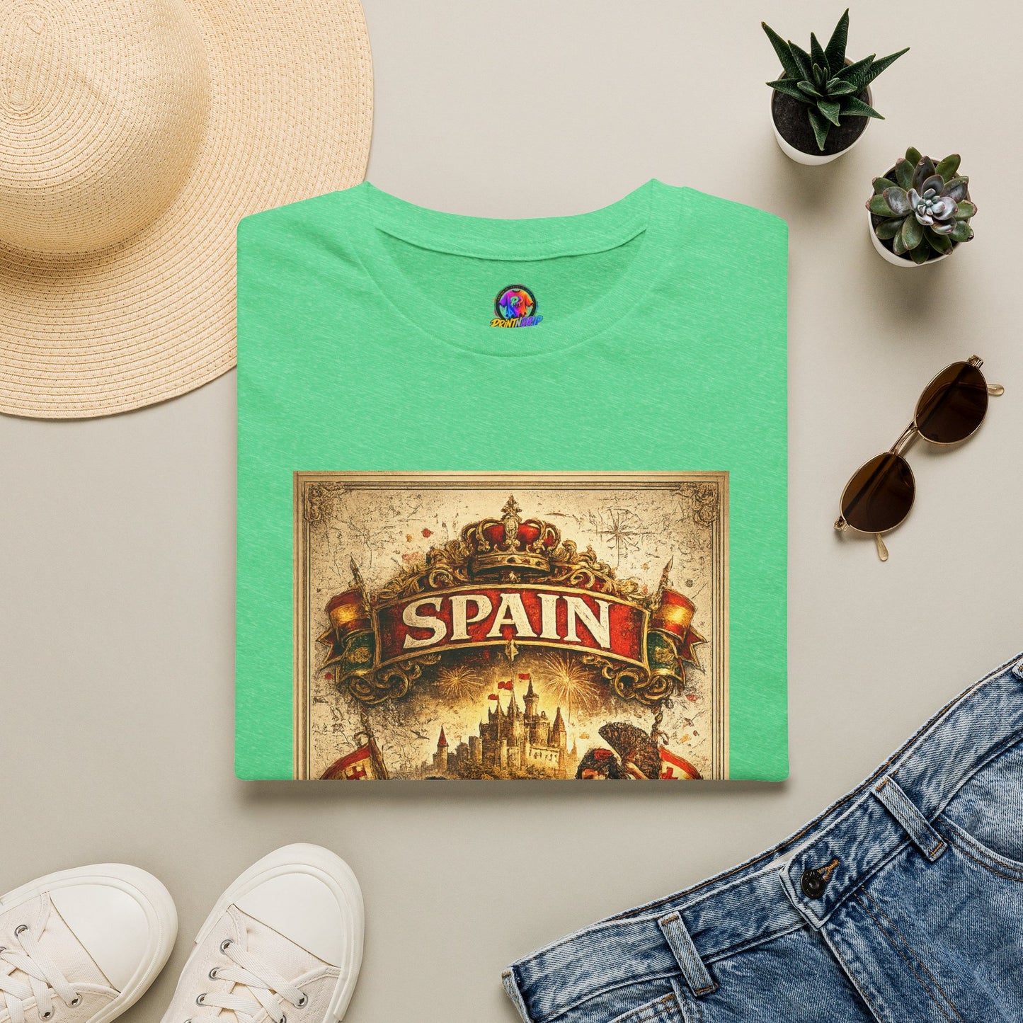 Spain Vintage Travel Graphic T‑Shirt — Retro Spanish Landmark Tee