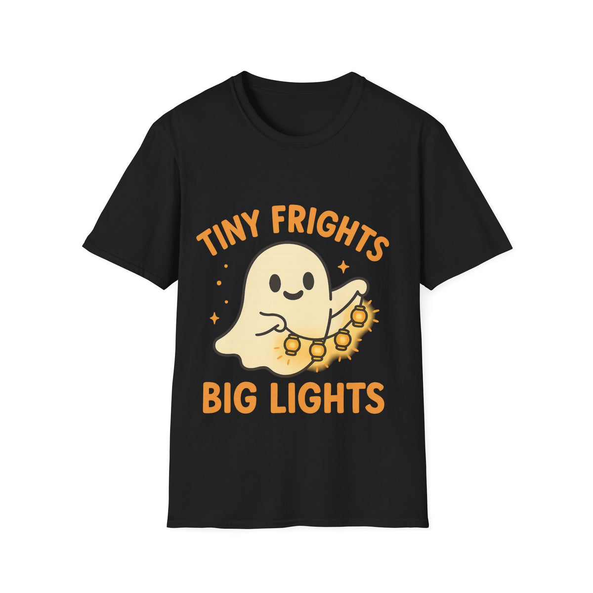 "Tiny Frights Big Lights" Cute Ghost Tee | Spooky Season Halloween T-Shirt - Trending Now - September 2026