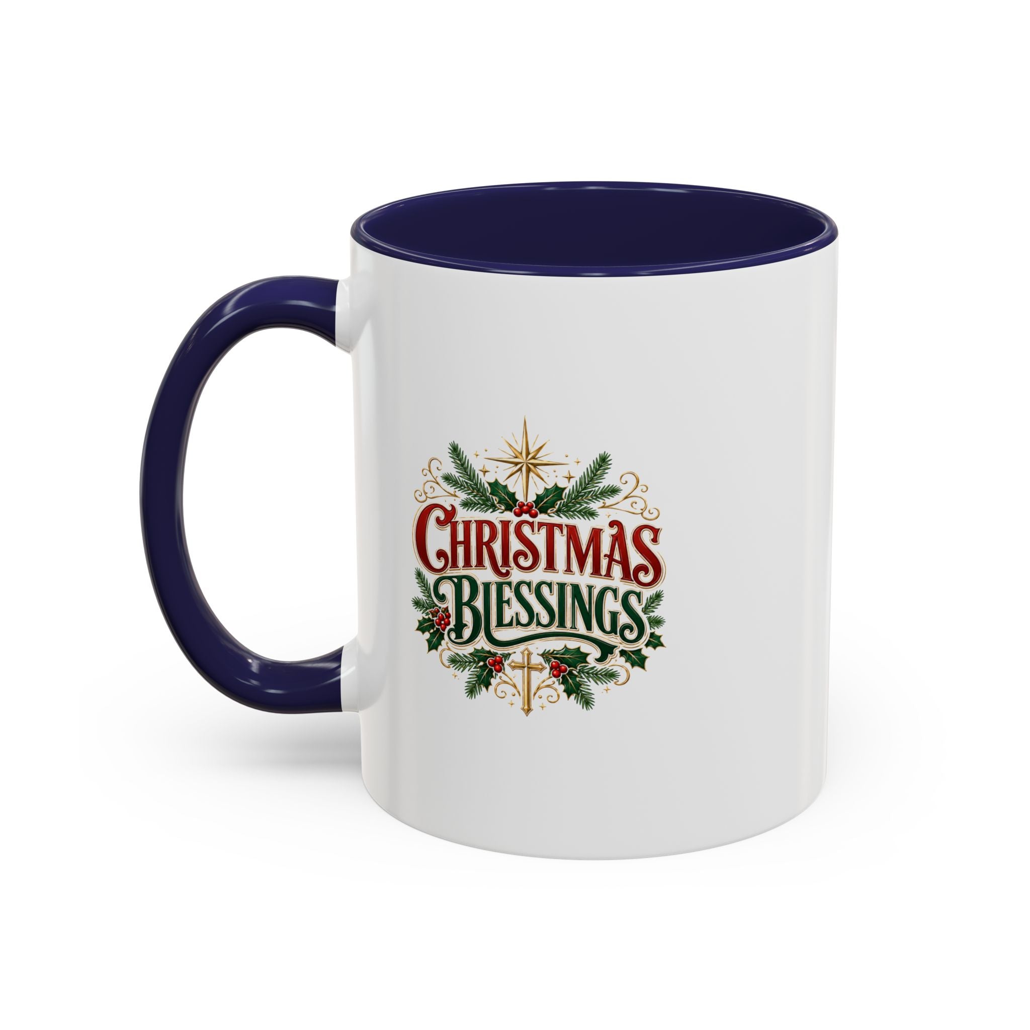 Christmas Blessings Accent Coffee Mug – Festive Holiday Tea & Coffee Cup