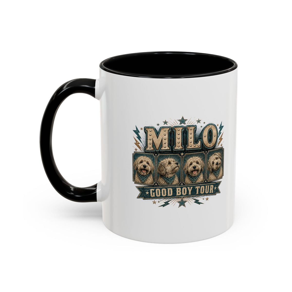 Milo Bailey Dog Dad Mom Milo 'Good Boy Tour' Accent Coffee Mug — Personalized Dog Lover Gift
