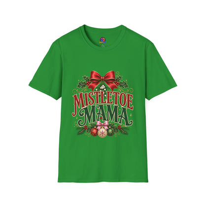 Mistletoe Mama T-Shirt — Festive Christmas Holiday Tee with Bow & Holly