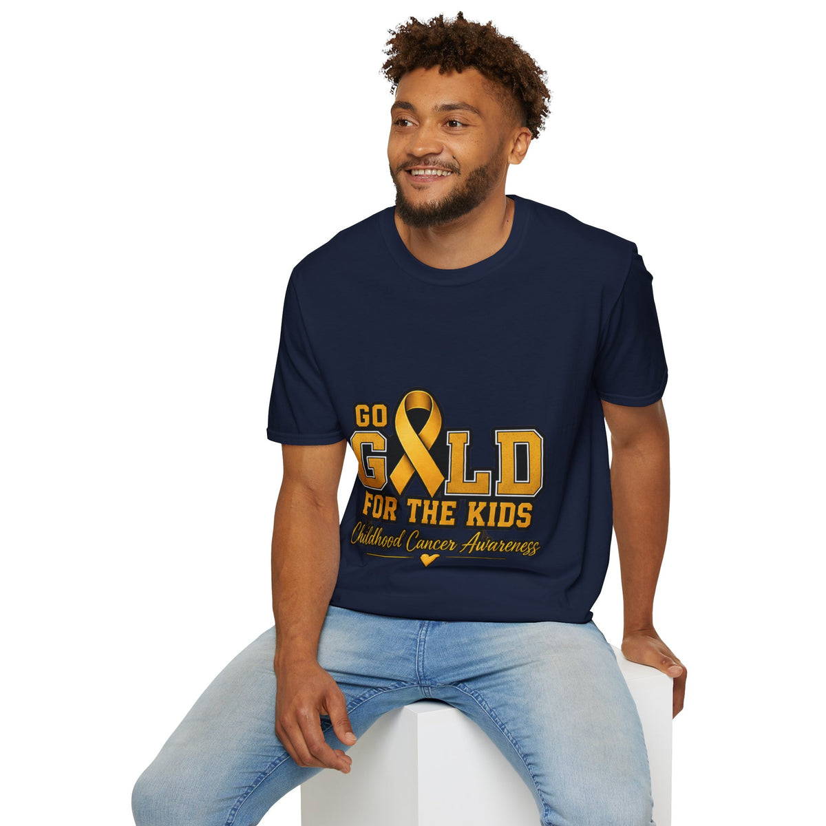 Go Gold For The Kids T-Shirt — Childhood Cancer Awareness Ribbon Tee