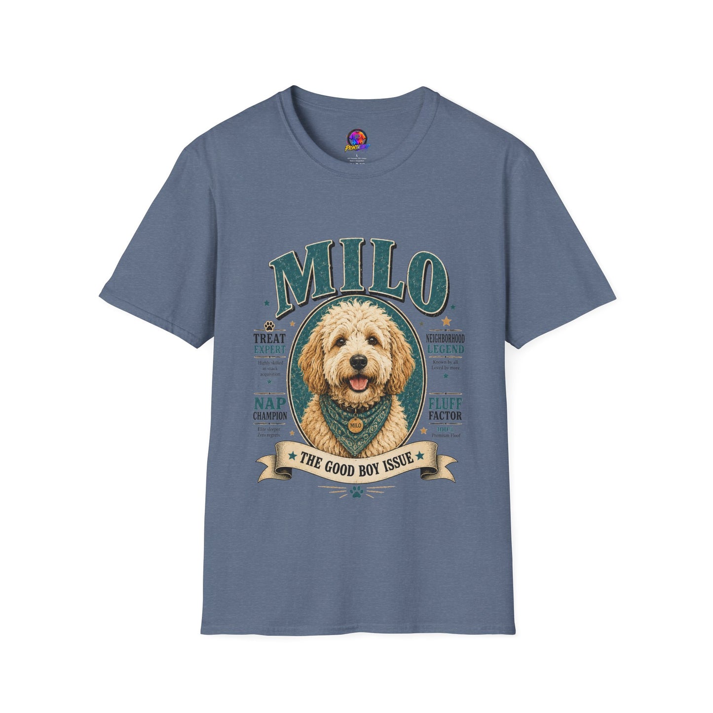 Dog Lover T-Shirt — "MILO" Personalized Pet Portrait Tee