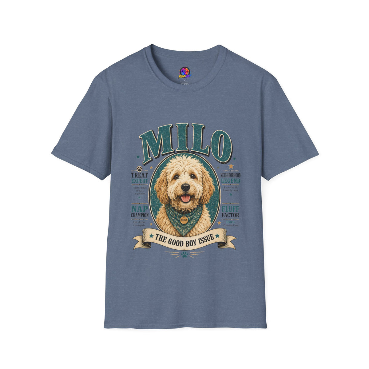 Dog Lover T-Shirt — "MILO" Personalized Pet Portrait Tee