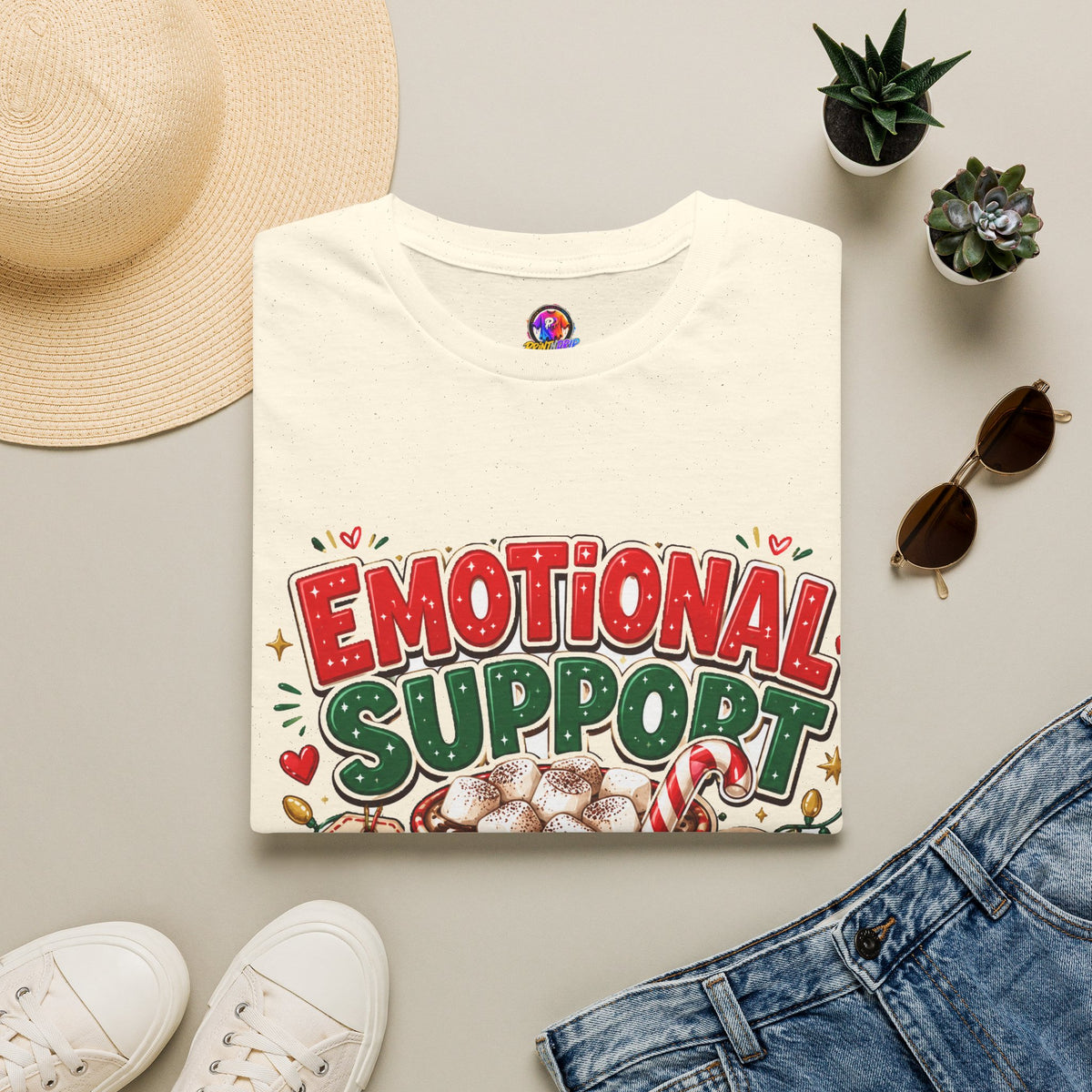 Emotional Support Cocoa T-Shirt — Holiday Hot Chocolate Graphic Tee