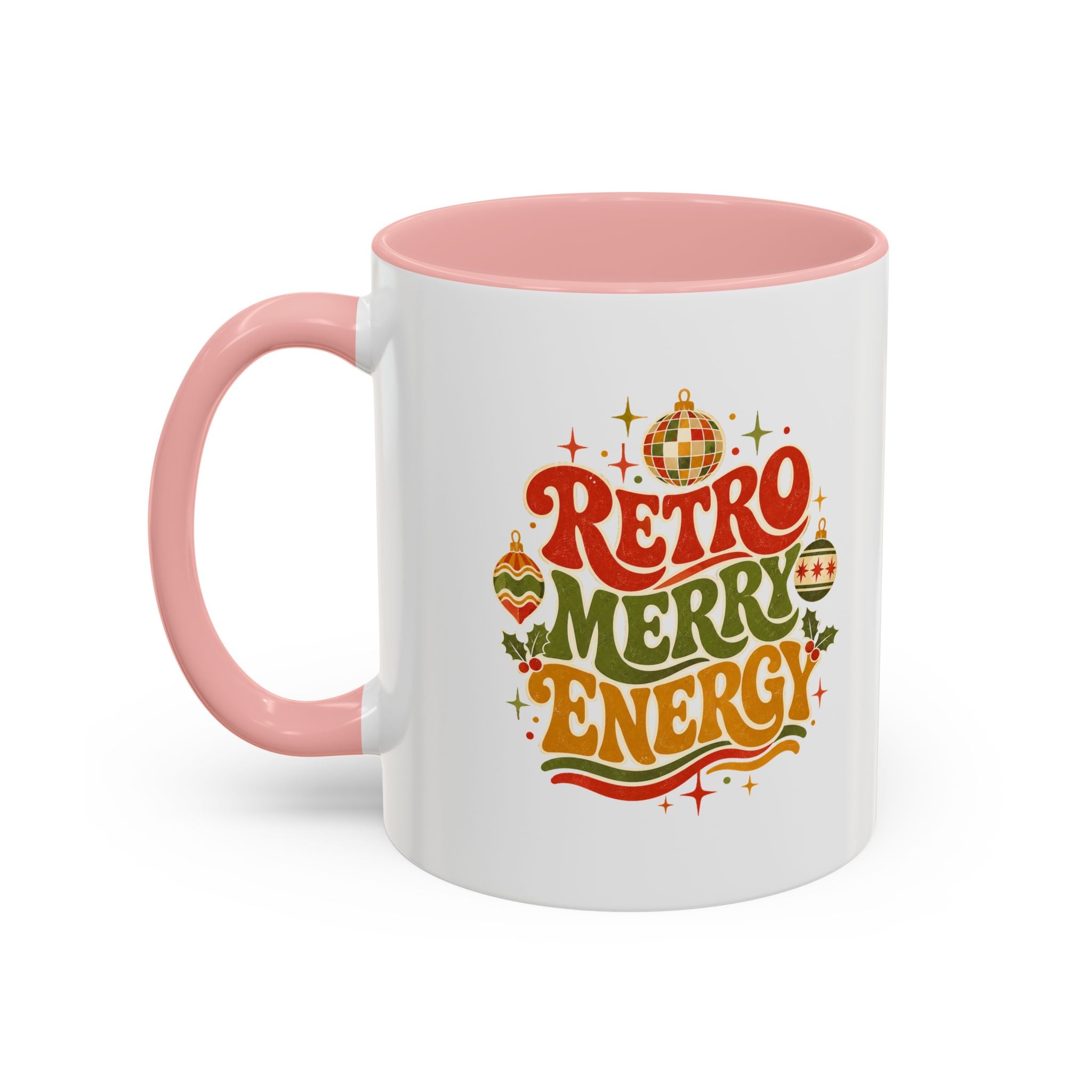 Modern Day Christmas Retro Merry Energy Coffee Mug — Festive 70s Holiday Design