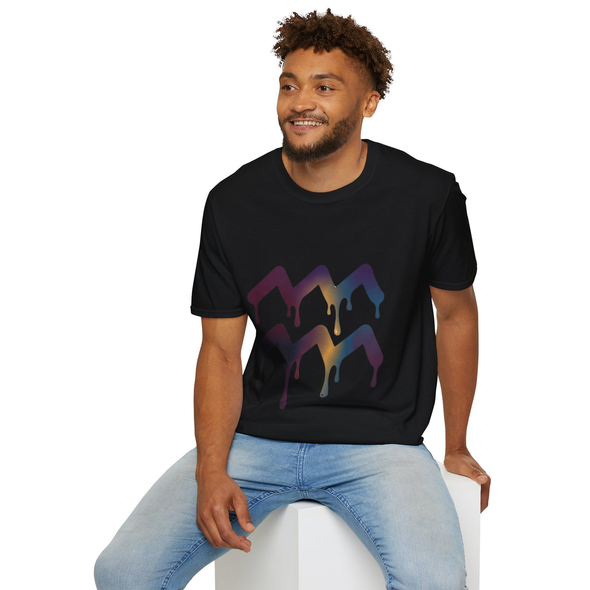 Dripping Mountain Graphic Tee — Vaporwave Sunset T-Shirt