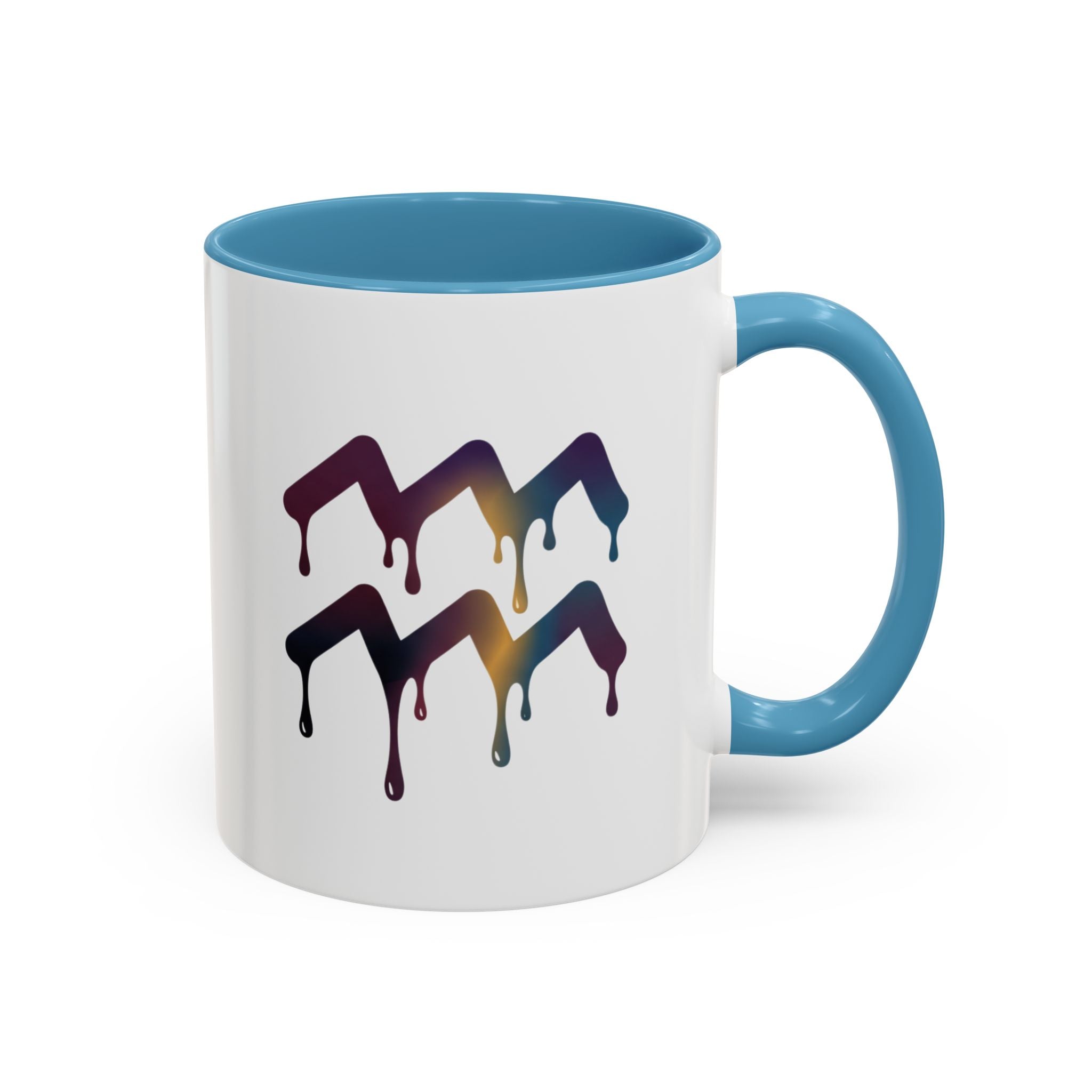 Dripping Rainbow Chevron Accent Coffee Mug — Colorful Gradient Art