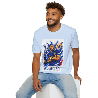 France Mbappé Soccer T-Shirt — #10 Blue Action Portrait Tee