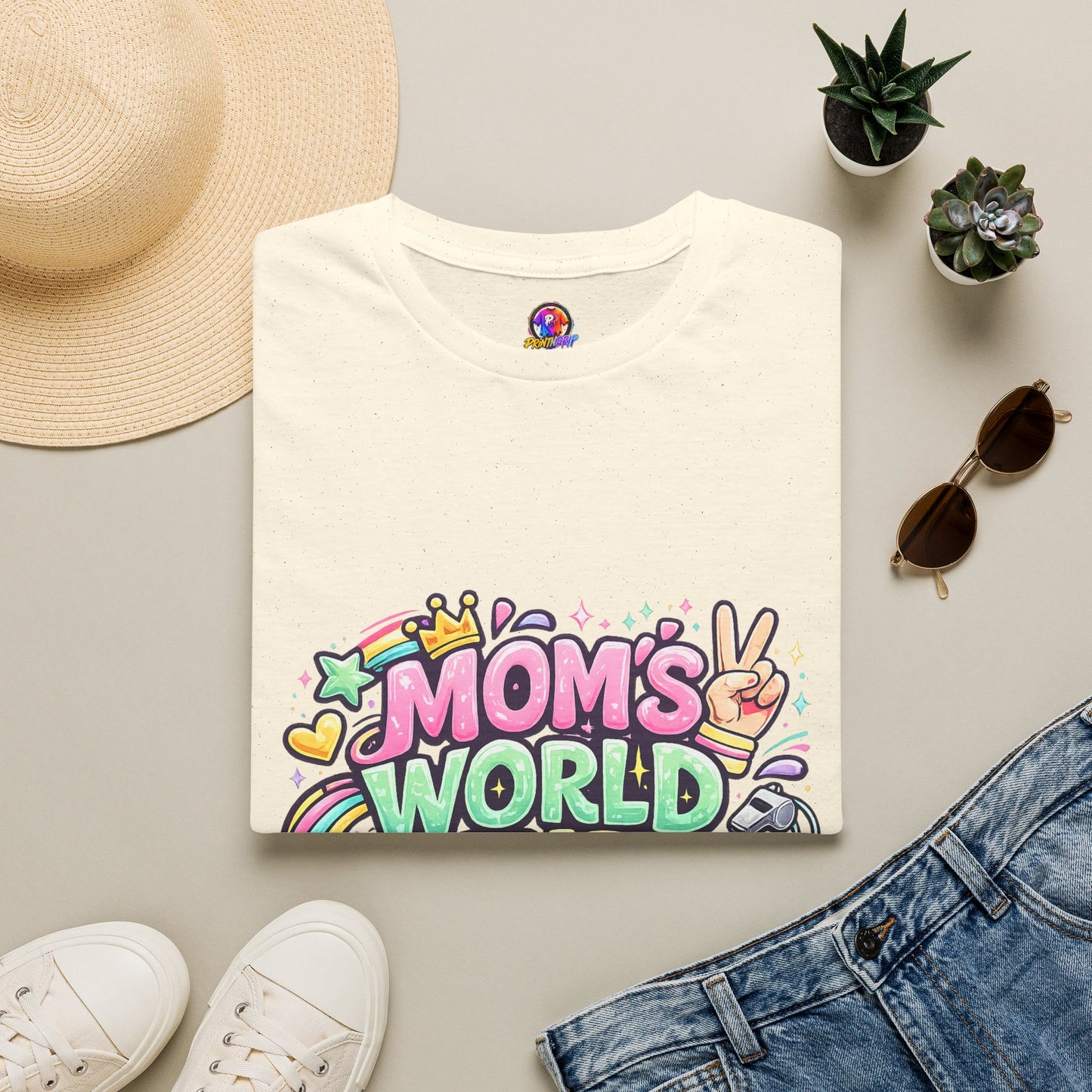 Girls Kids Mom's World Cup Era T‑Shirt — Playful Soccer Mom Tee