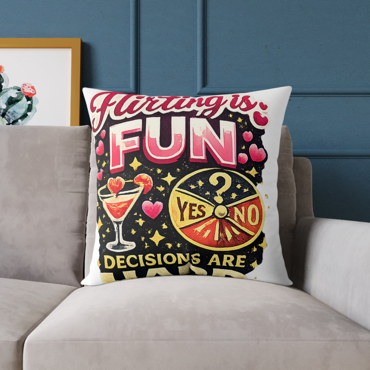 Libra Zodiac Flirting Is Fun Square Poly Canvas Pillow