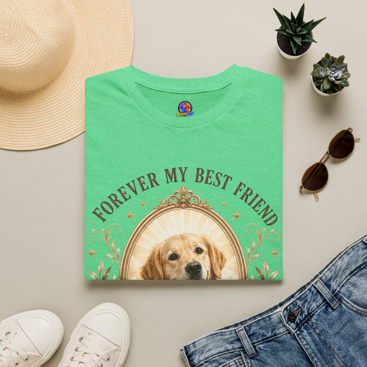 Dog Memorial T-Shirt — "Forever My Best Friend" Personalized Pet Tribute