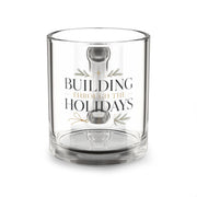Christmas Glass Mug Building Through the Holidays Glass Mug — 10oz Festive Holiday Coffee Cup