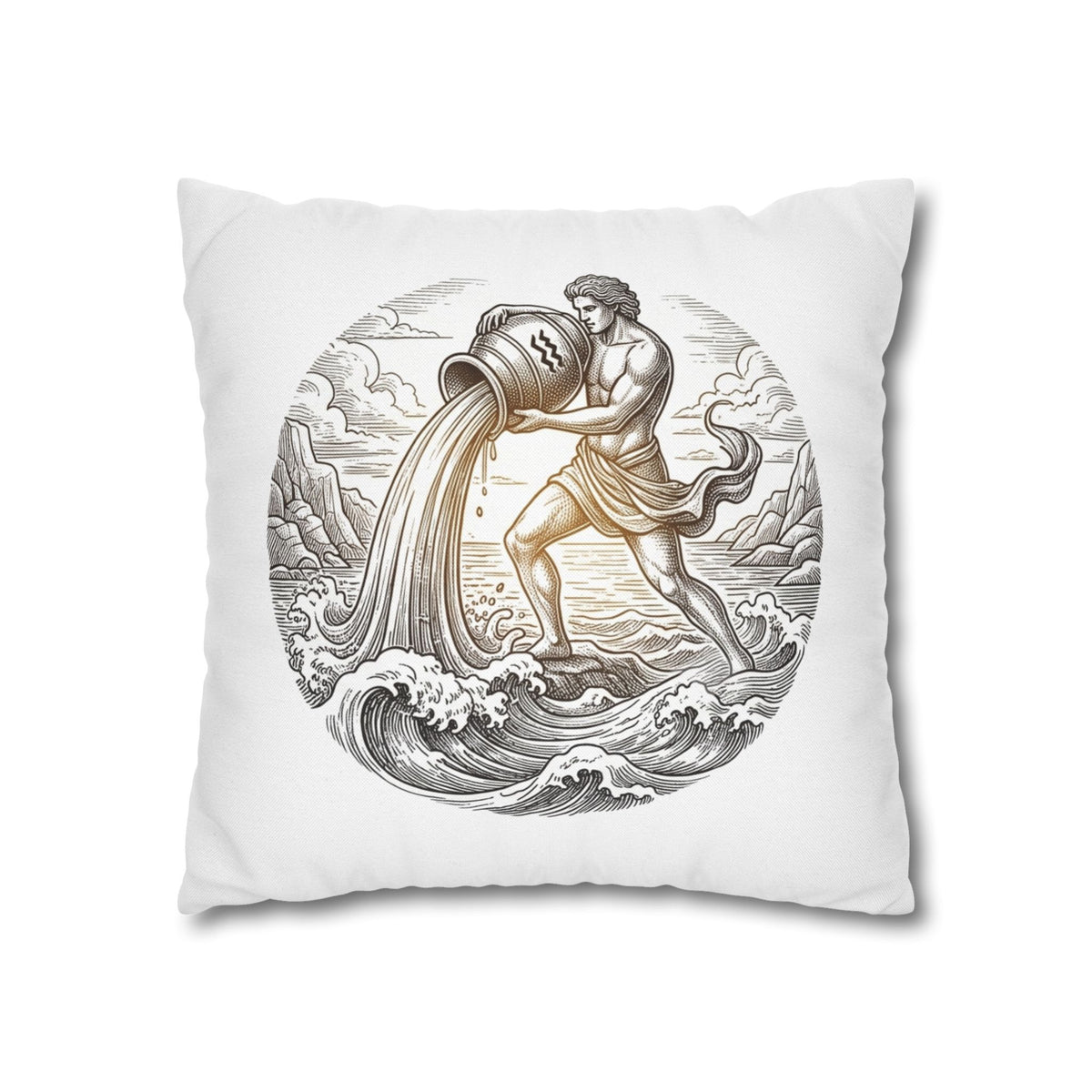 Aquarius Zodiac Throw Pillowcase — Astrology Decorative Pillow Cover