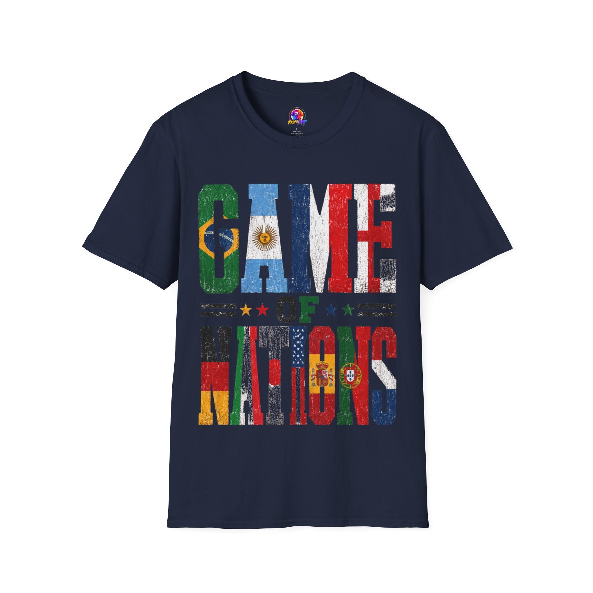 FIFA World Cup 2026 T-Shirt — 'Game of Nations' Vintage Flag Soccer Graphic Tee