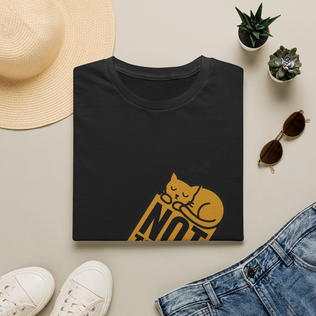 Not Today I'm Napping Orange Cat Tee - Funny Sleeping Kitten Block Graphic T-Shirt - Trending Now - September 2026