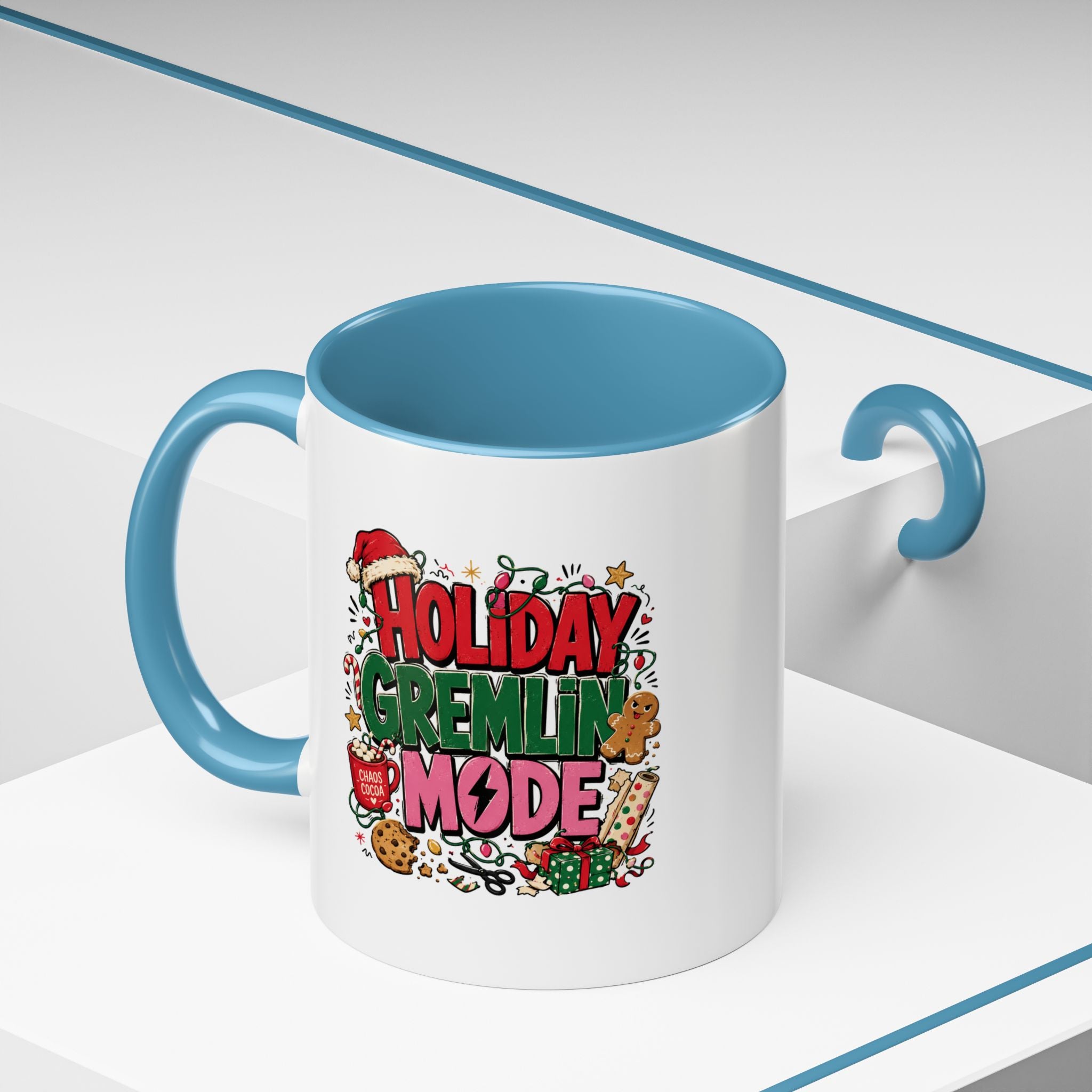 Modern Day Christmas Holiday Gremlin Mode Coffee Mug — Funny Christmas Accent Mug