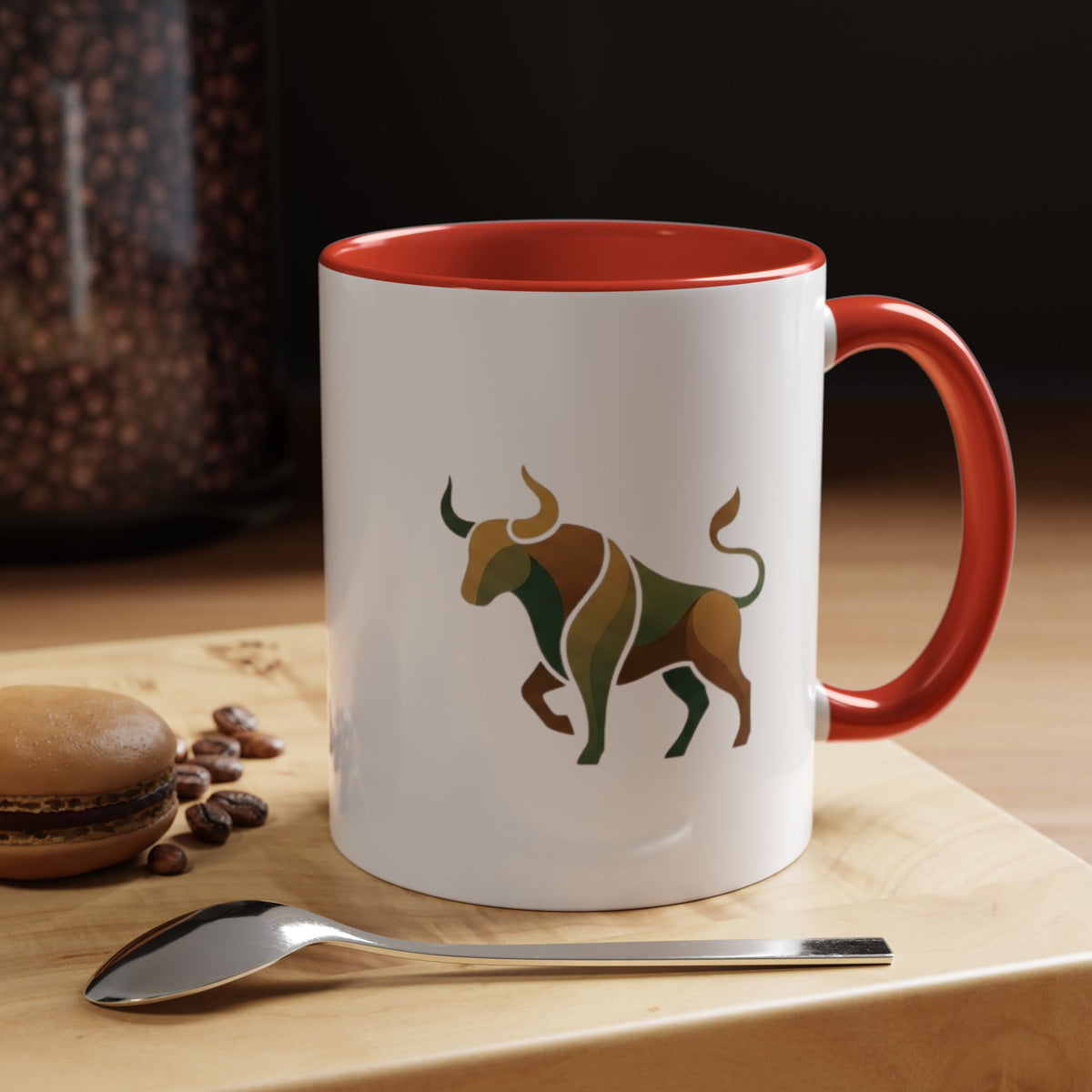 Taurus Geometric Bull Accent Coffee Mug — Taurus Zodiac Gift