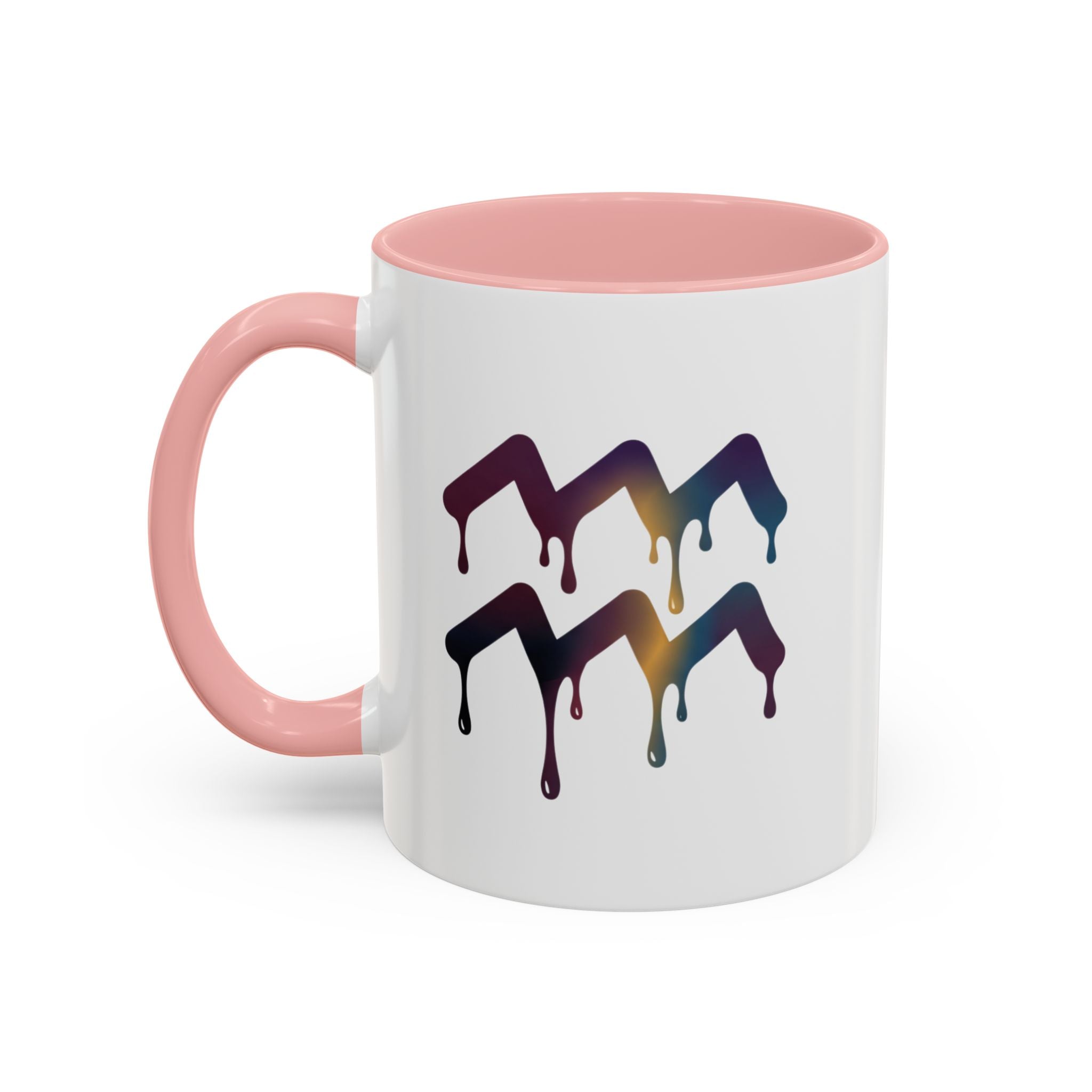 Dripping Rainbow Chevron Accent Coffee Mug — Colorful Gradient Art