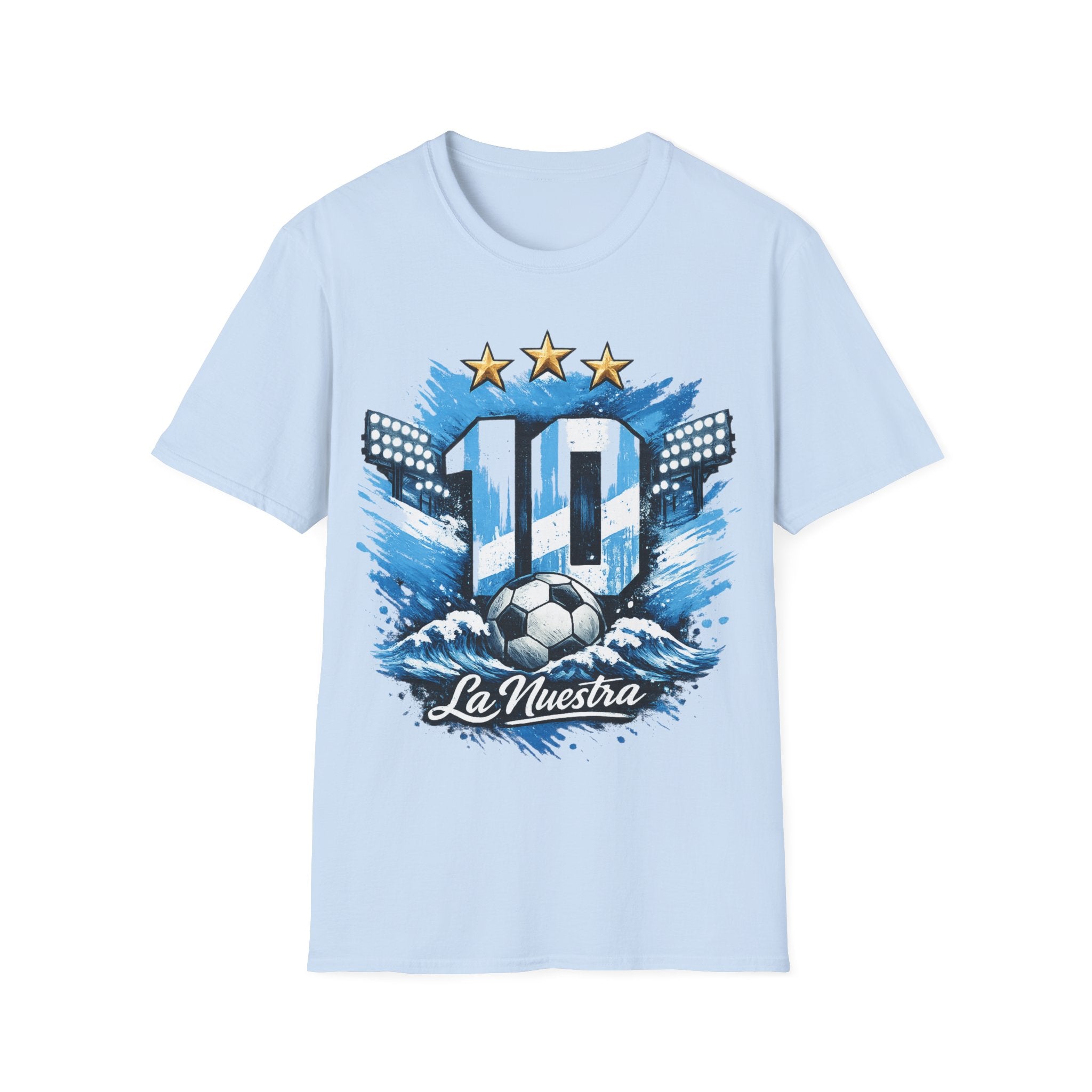 Argentina Soccer Fan T-Shirt — 'La Nuestra' #10 Jersey Design