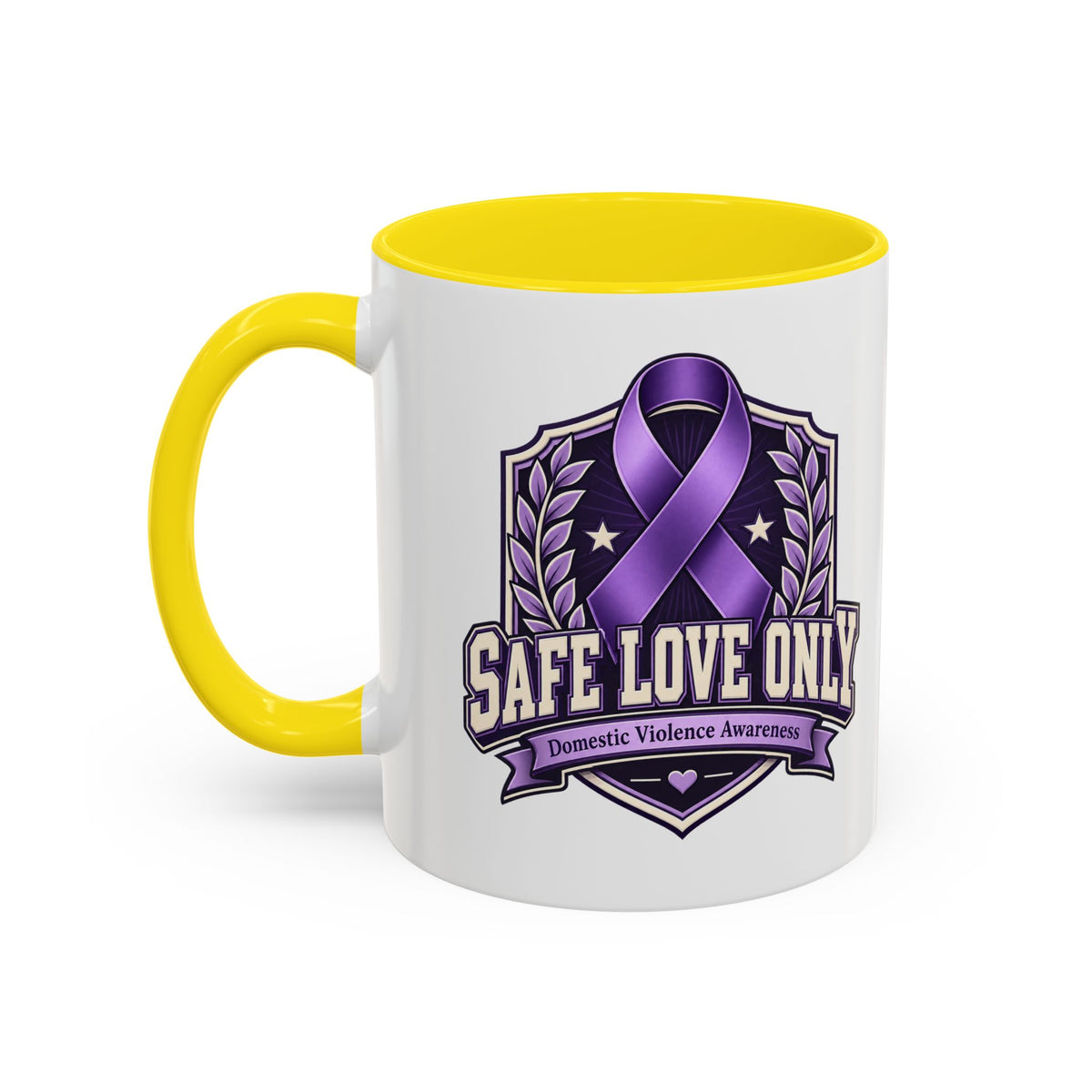 Coffee Mug — "Safe Love Only" Domestic Violence Awareness (Purple Ribbon)