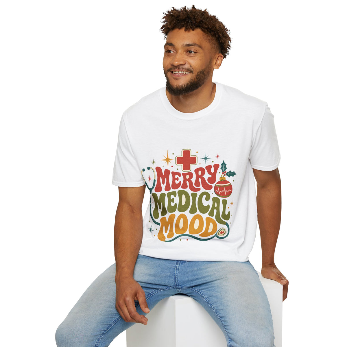 Merry Medical Mood T-Shirt — Christmas Nurse & Healthcare Holiday Tee