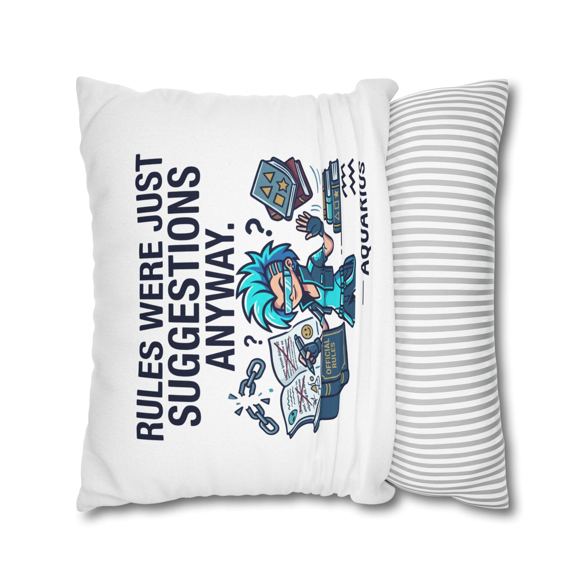 Aquarius Zodiac Spun Polyester Square Pillowcase
