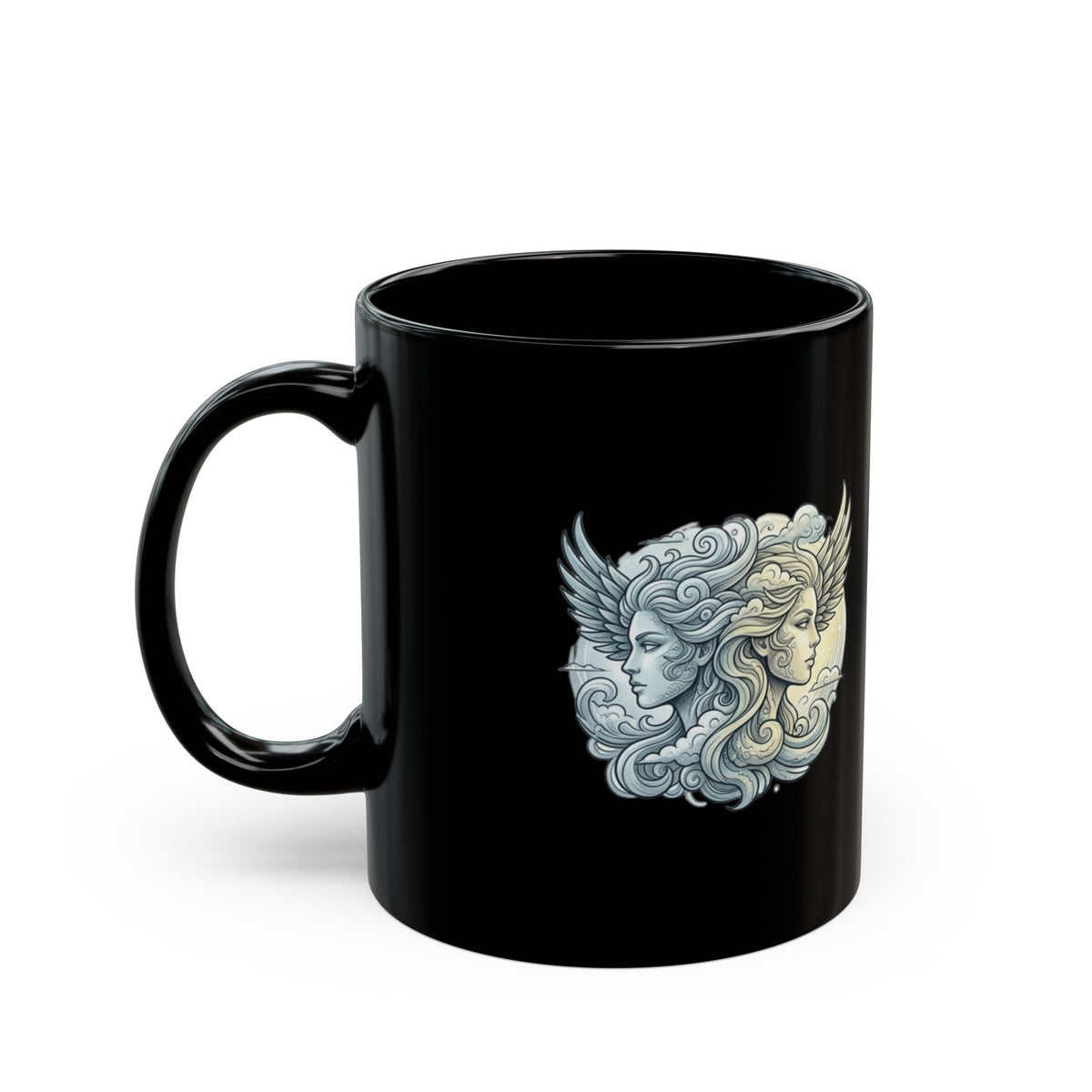 Gemini Zodiac Black Mug