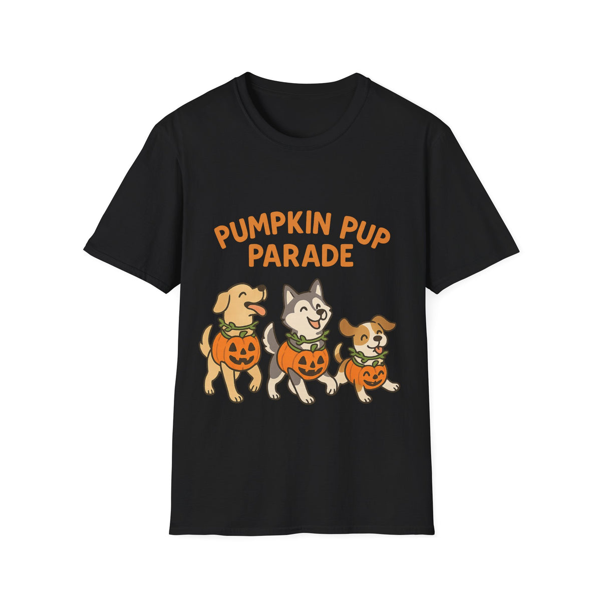 Pumpkin Pup Parade Graphic Tee, Cute Halloween Dogs Fall Season T-Shirt - Trending Now - September 2026