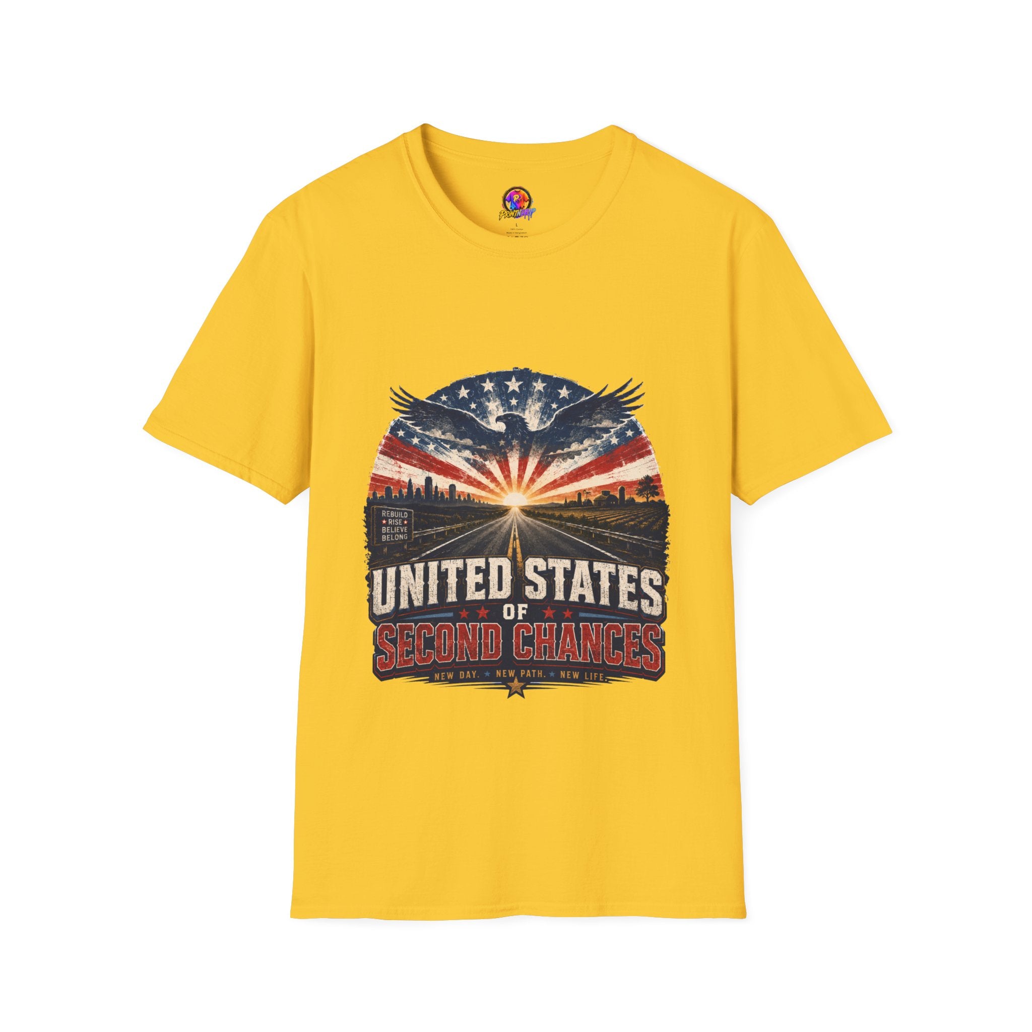 Patriotic Eagle T-Shirt — United States Skyline Vintage Flag Design